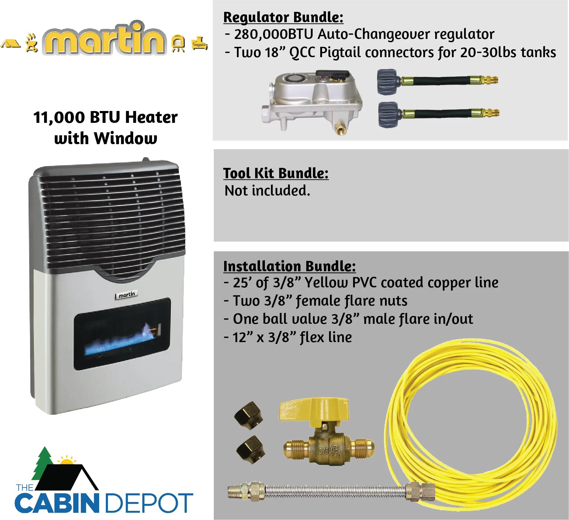 Martin 11000 BTU Propane Direct Vent Heater MDV12VP