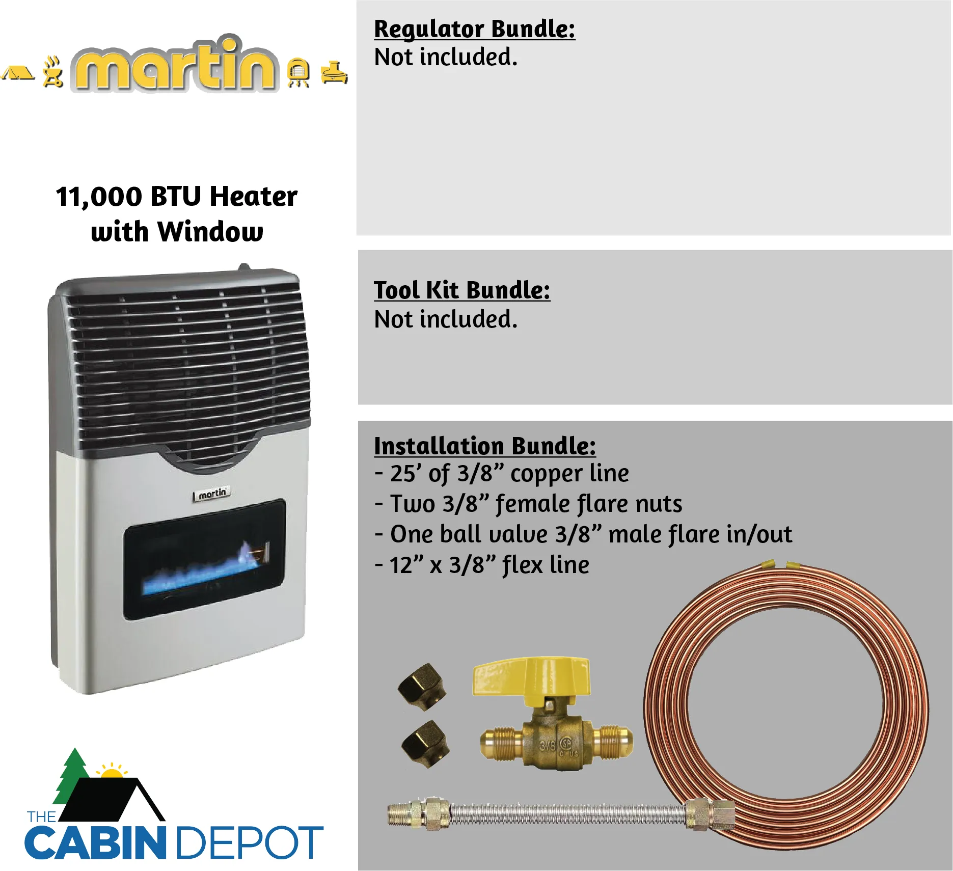 Martin 11000 BTU Propane Direct Vent Heater MDV12VP