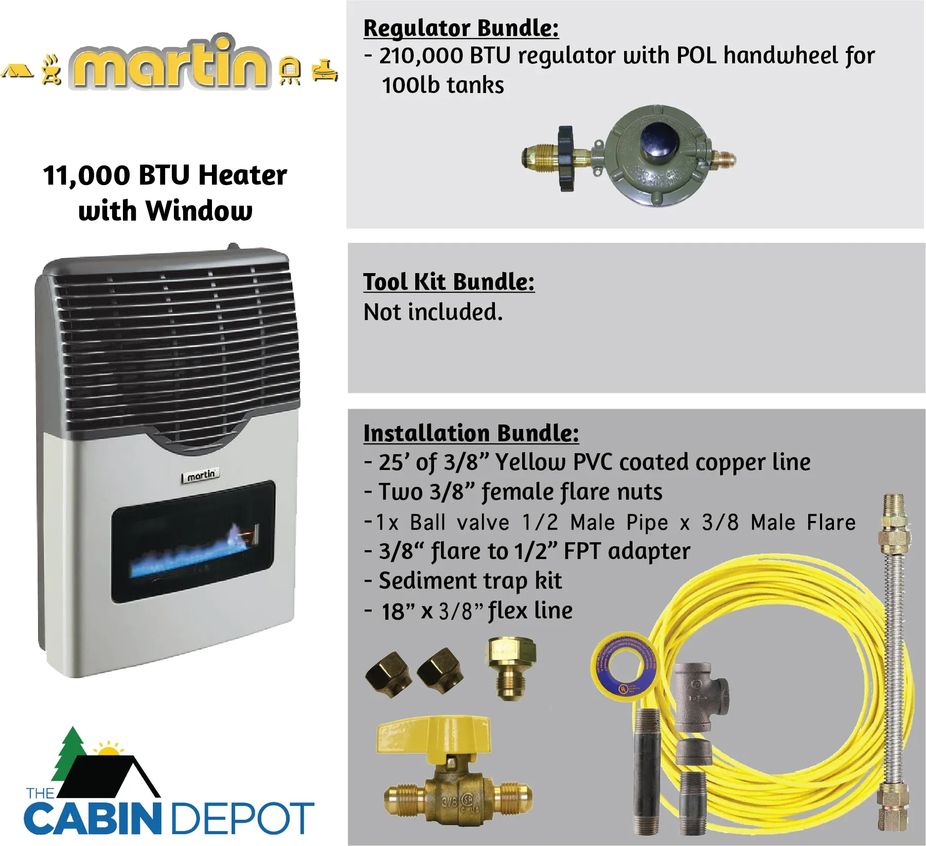 Martin 11000 BTU Propane Direct Vent Heater MDV12VP