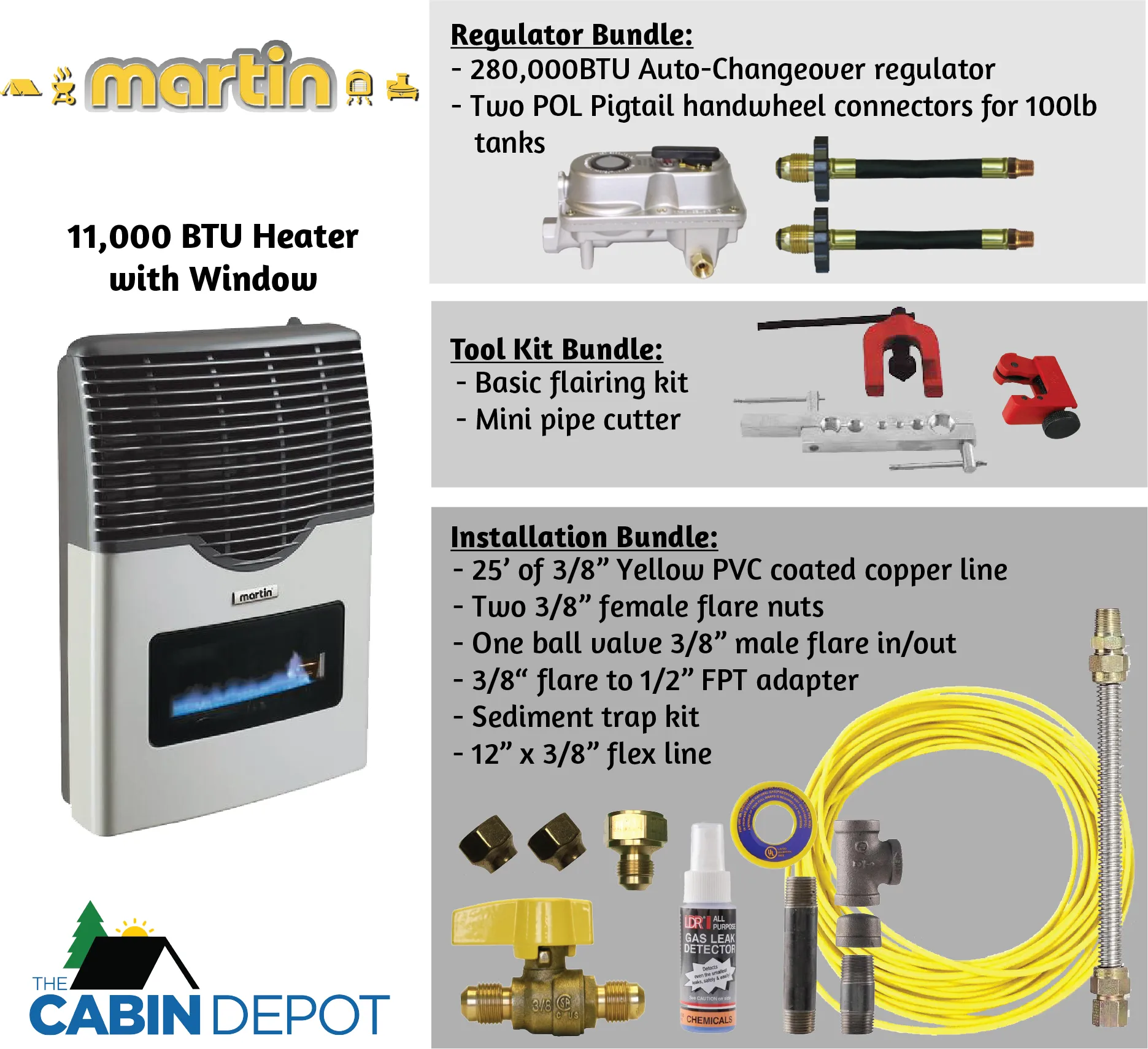 Martin 11000 BTU Propane Direct Vent Heater MDV12VP