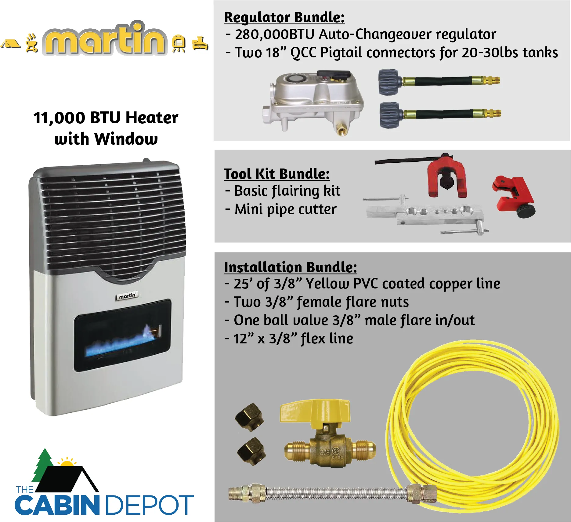 Martin 11000 BTU Propane Direct Vent Heater MDV12VP