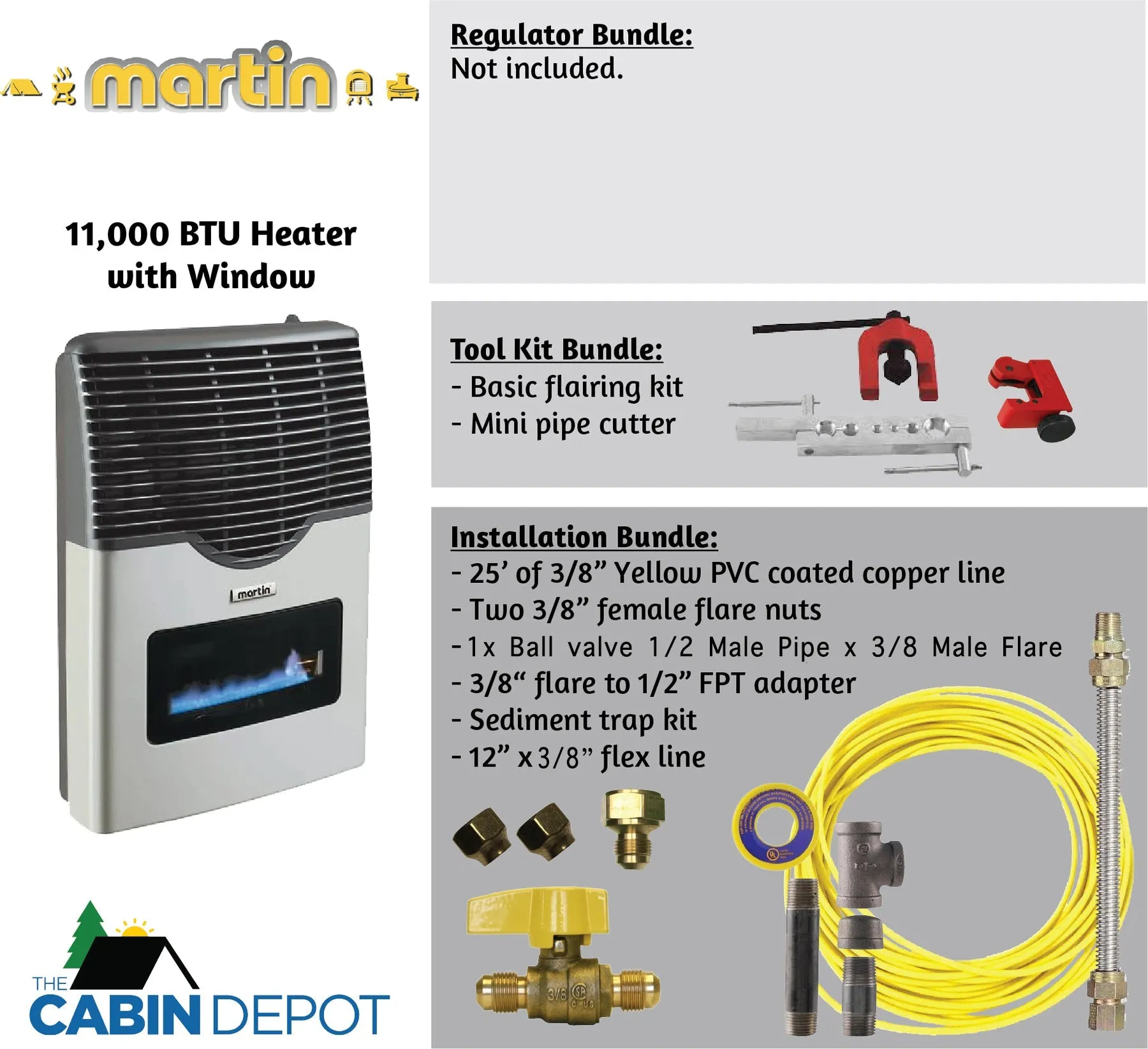 Martin 11000 BTU Propane Direct Vent Heater MDV12VP