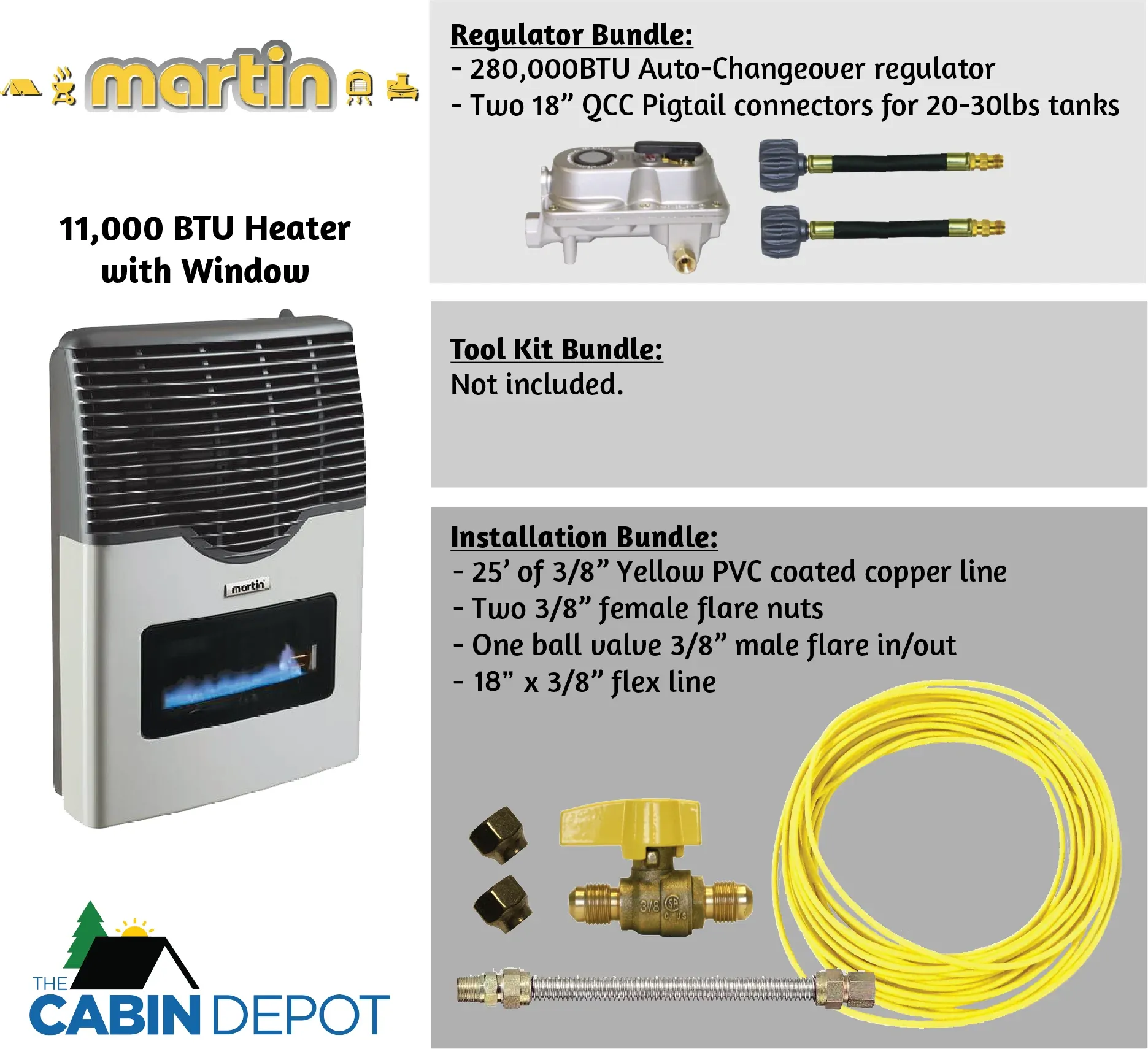 Martin 11000 BTU Propane Direct Vent Heater MDV12VP