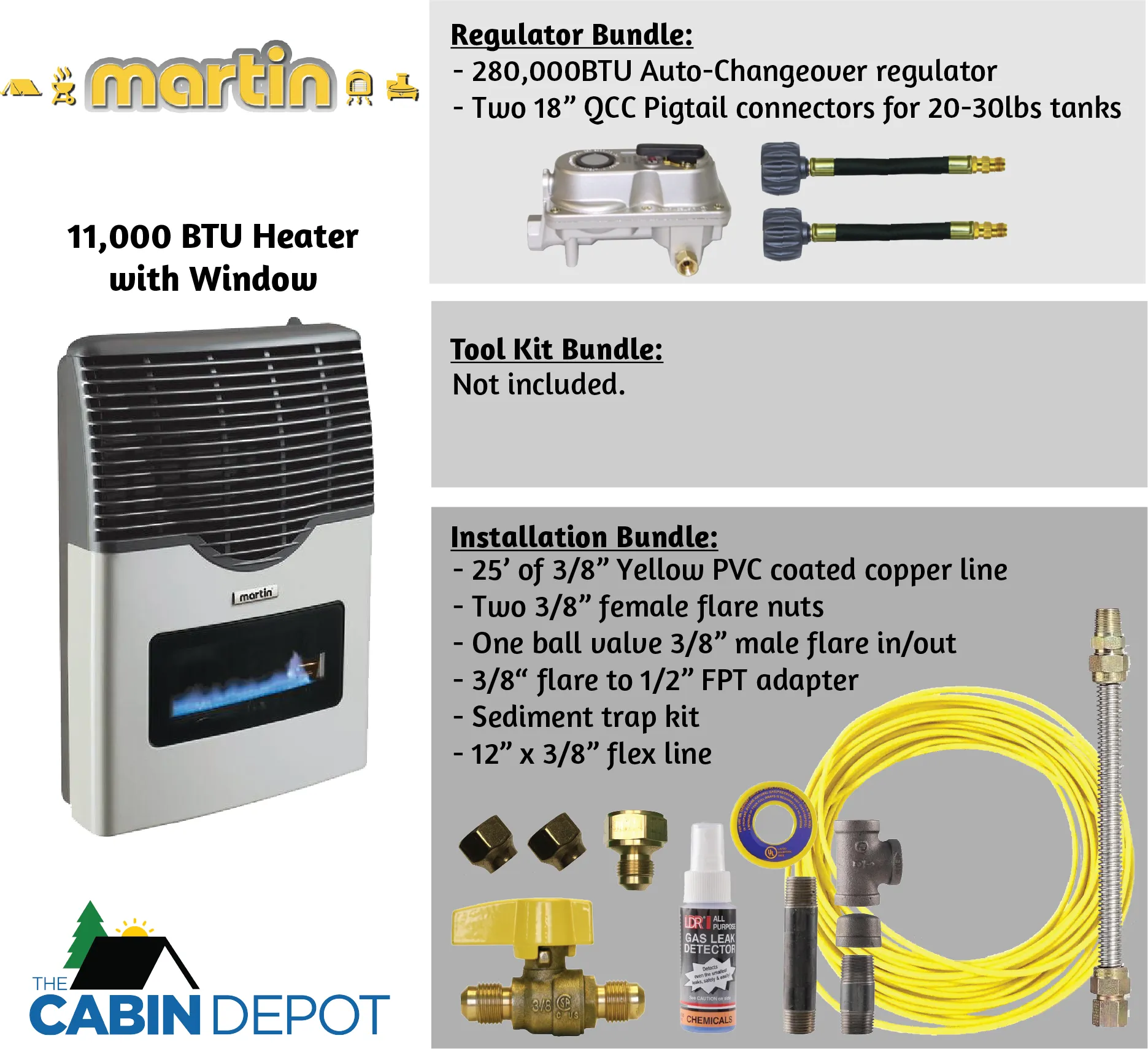 Martin 11000 BTU Propane Direct Vent Heater MDV12VP