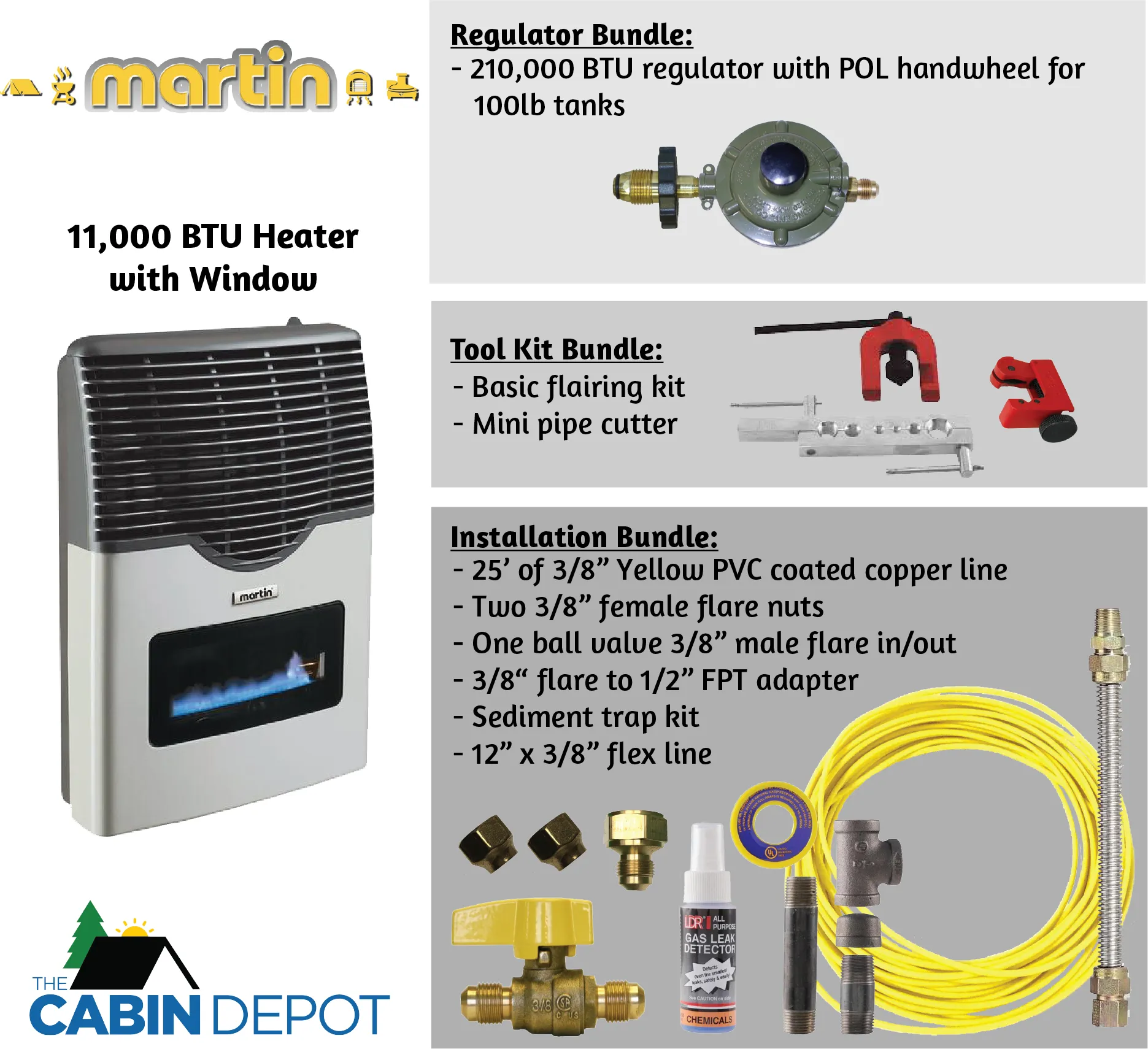 Martin 11000 BTU Propane Direct Vent Heater MDV12VP