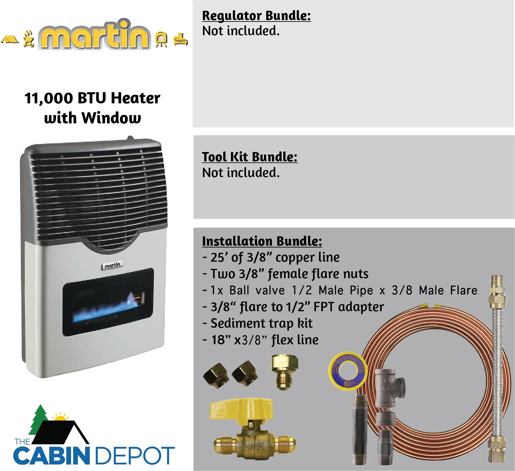 Martin 11000 BTU Propane Direct Vent Heater MDV12VP