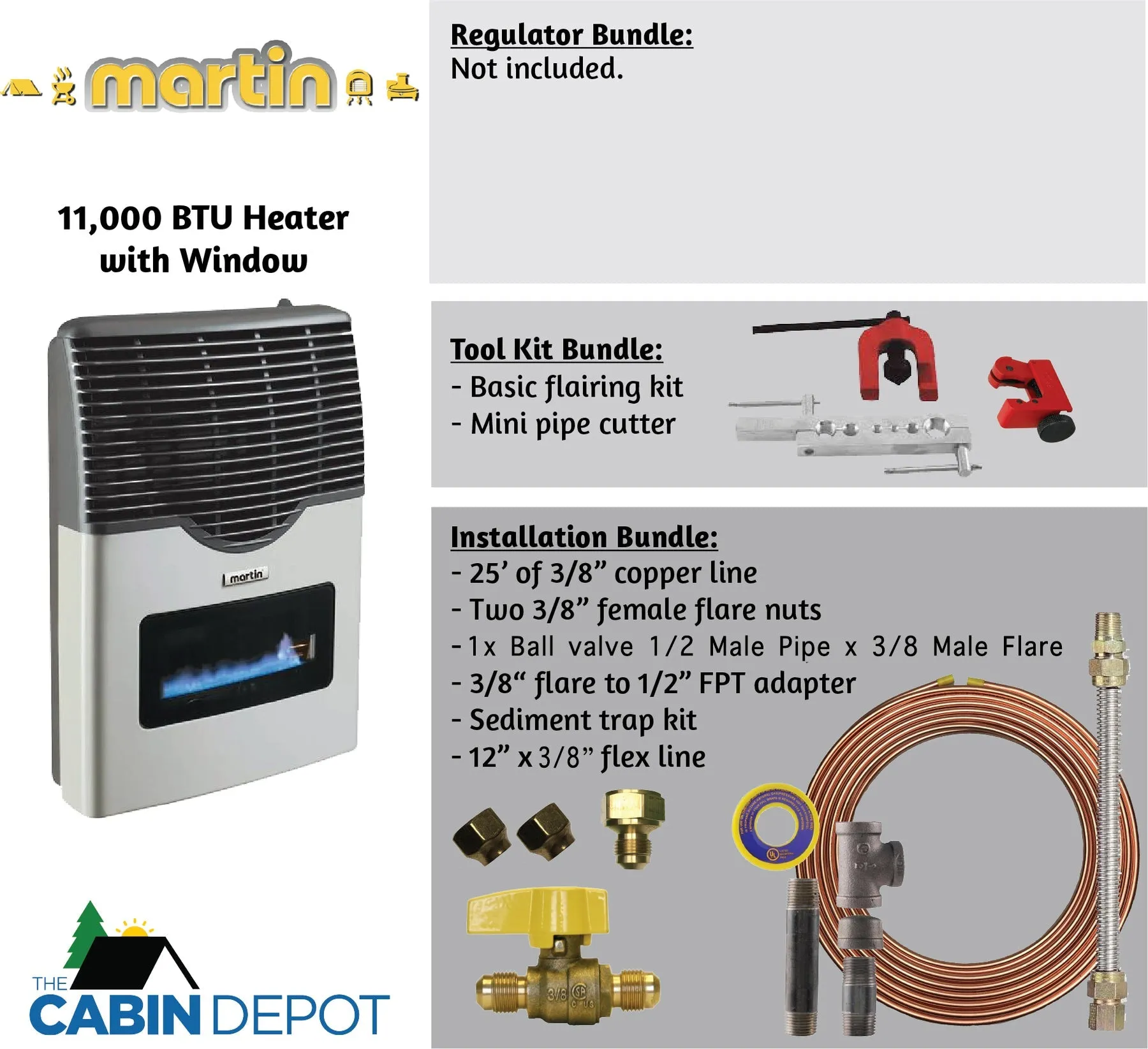 Martin 11000 BTU Propane Direct Vent Heater MDV12VP