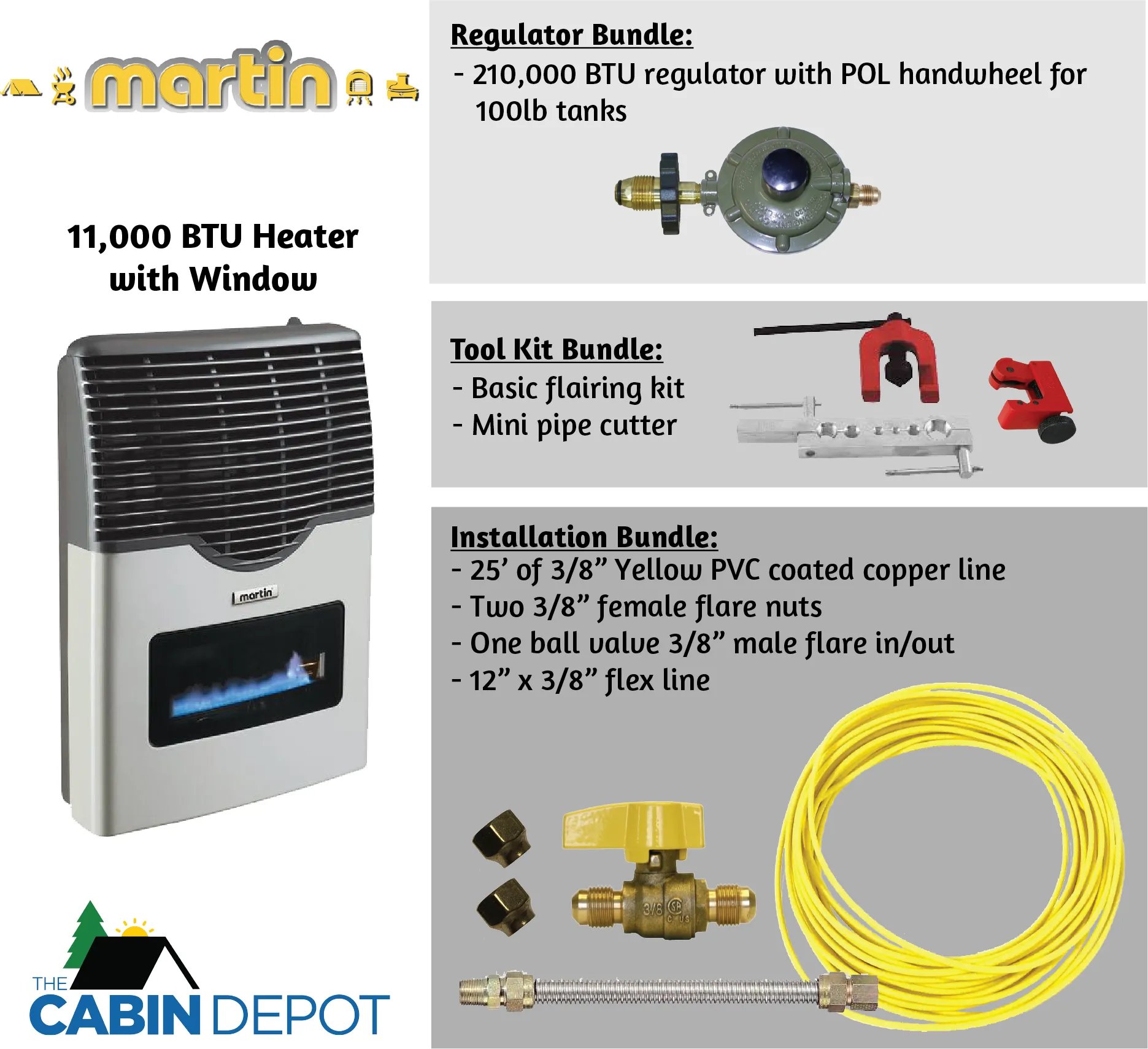 Martin 11000 BTU Propane Direct Vent Heater MDV12VP