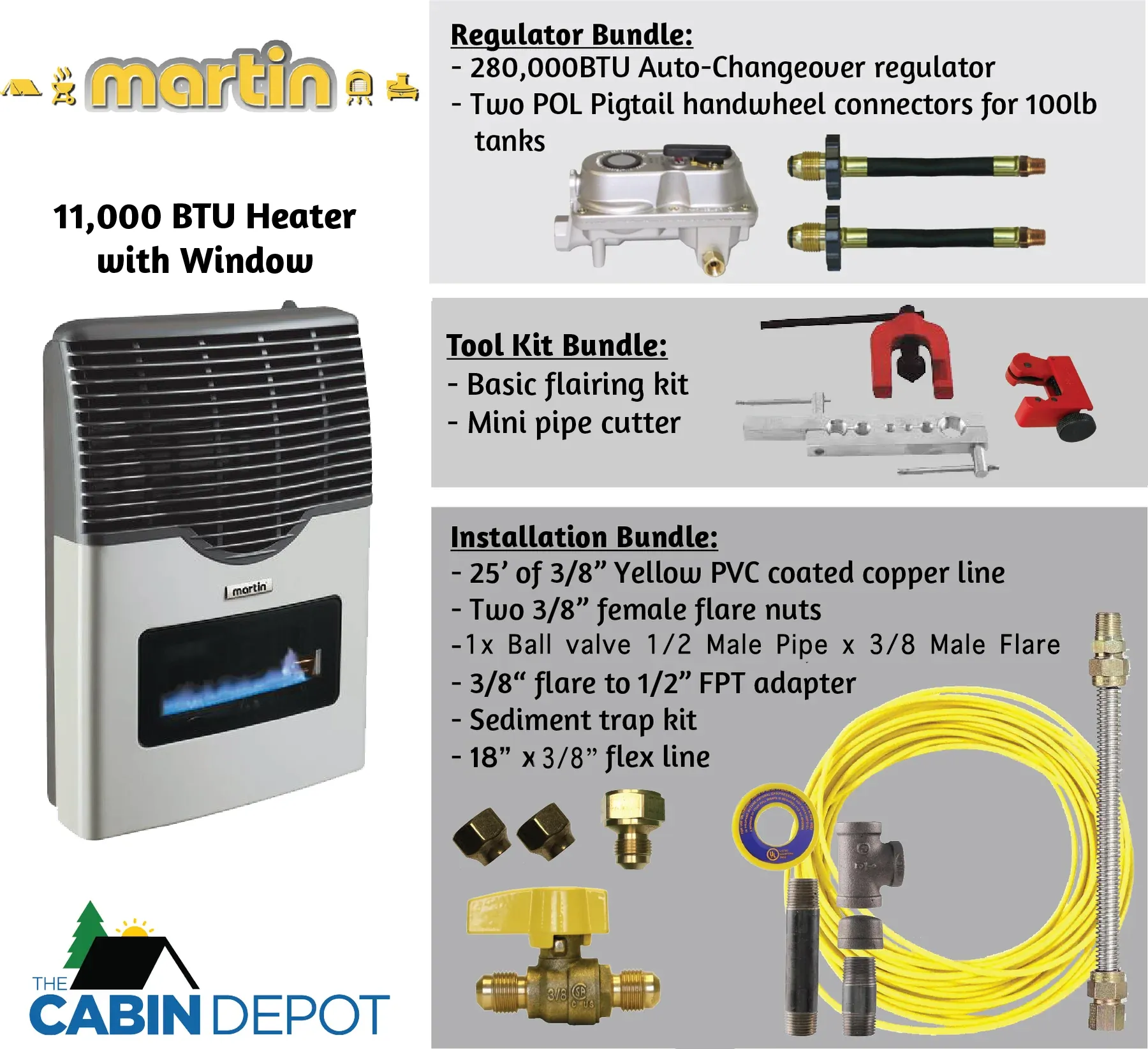 Martin 11000 BTU Propane Direct Vent Heater MDV12VP