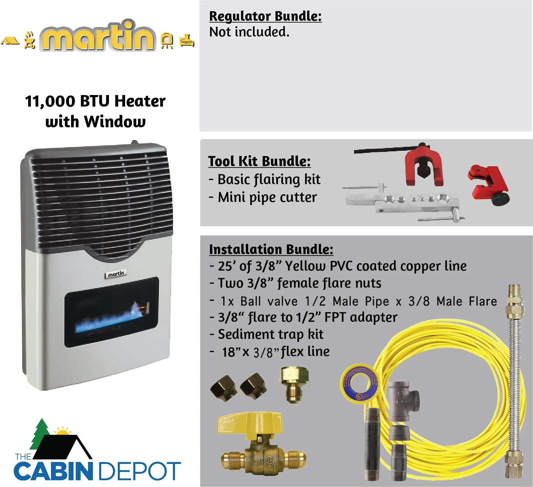 Martin 11000 BTU Propane Direct Vent Heater MDV12VP