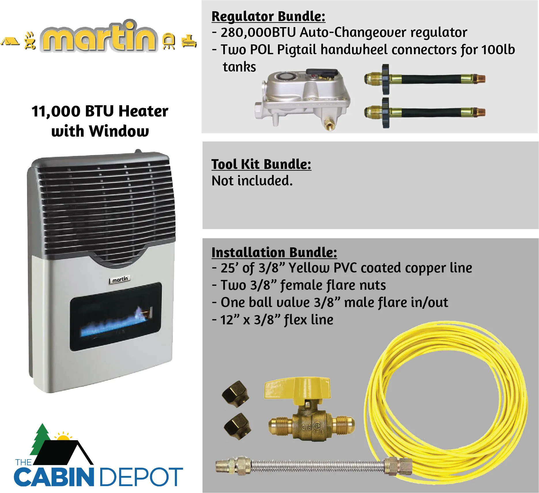 Martin 11000 BTU Propane Direct Vent Heater MDV12VP