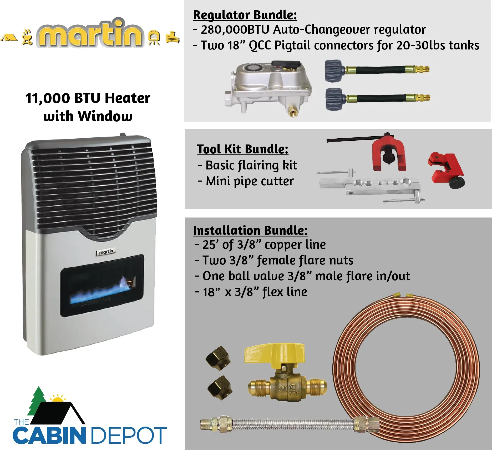 Martin 11000 BTU Propane Direct Vent Heater MDV12VP