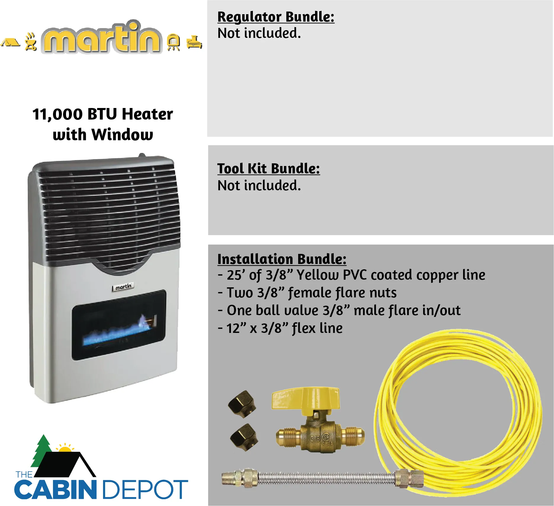 Martin 11000 BTU Propane Direct Vent Heater MDV12VP