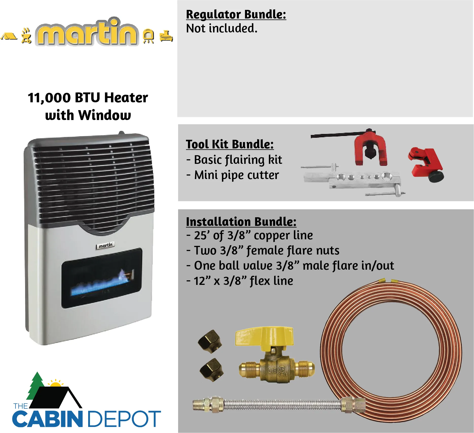 Martin 11000 BTU Propane Direct Vent Heater MDV12VP