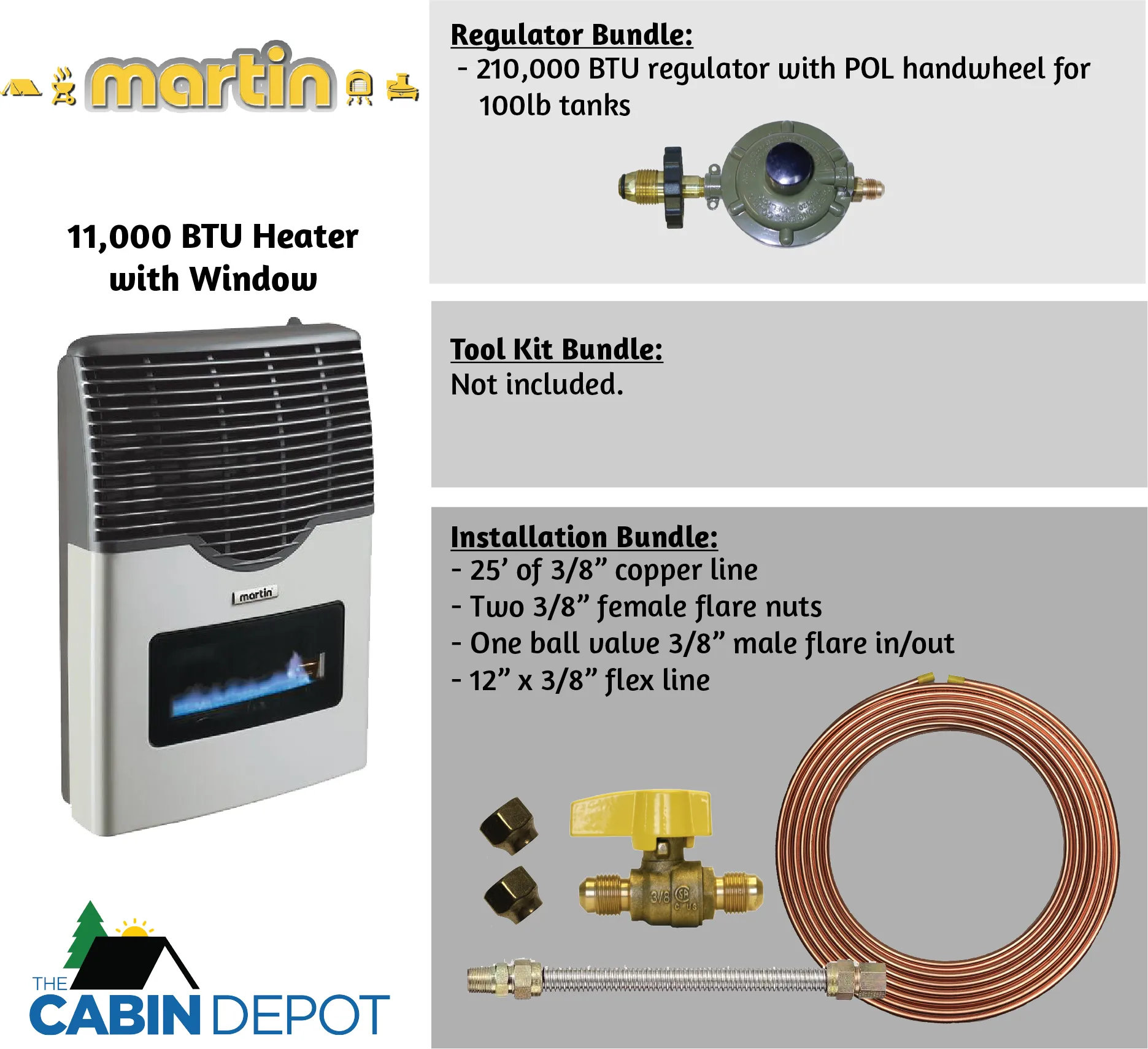 Martin 11000 BTU Propane Direct Vent Heater MDV12VP