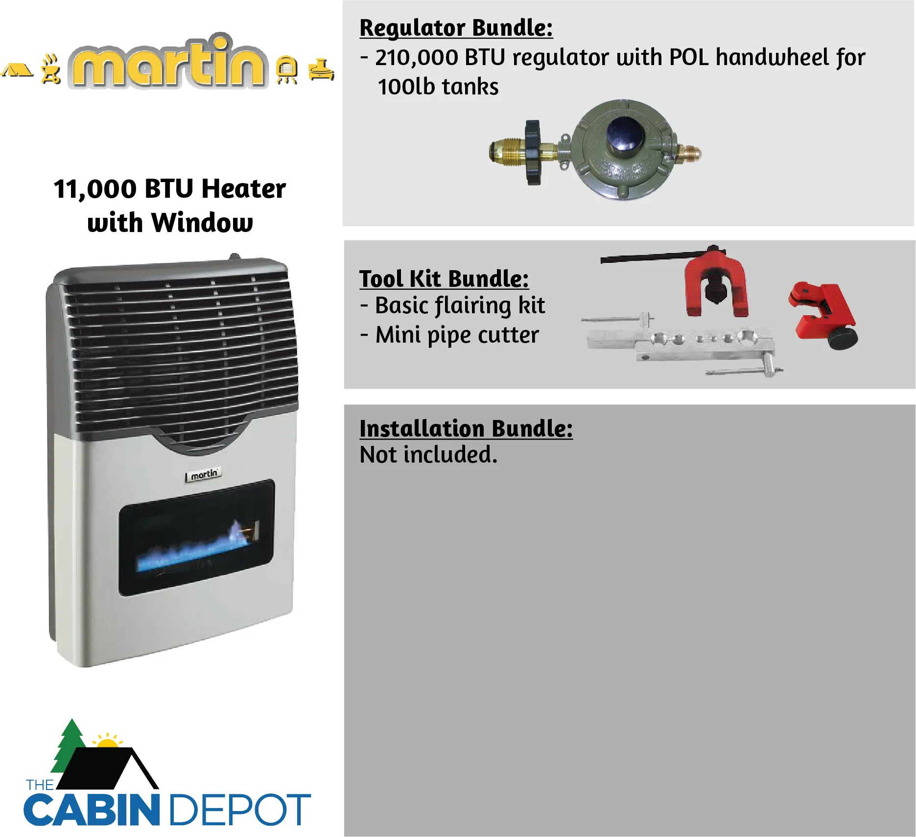 Martin 11000 BTU Propane Direct Vent Heater MDV12VP