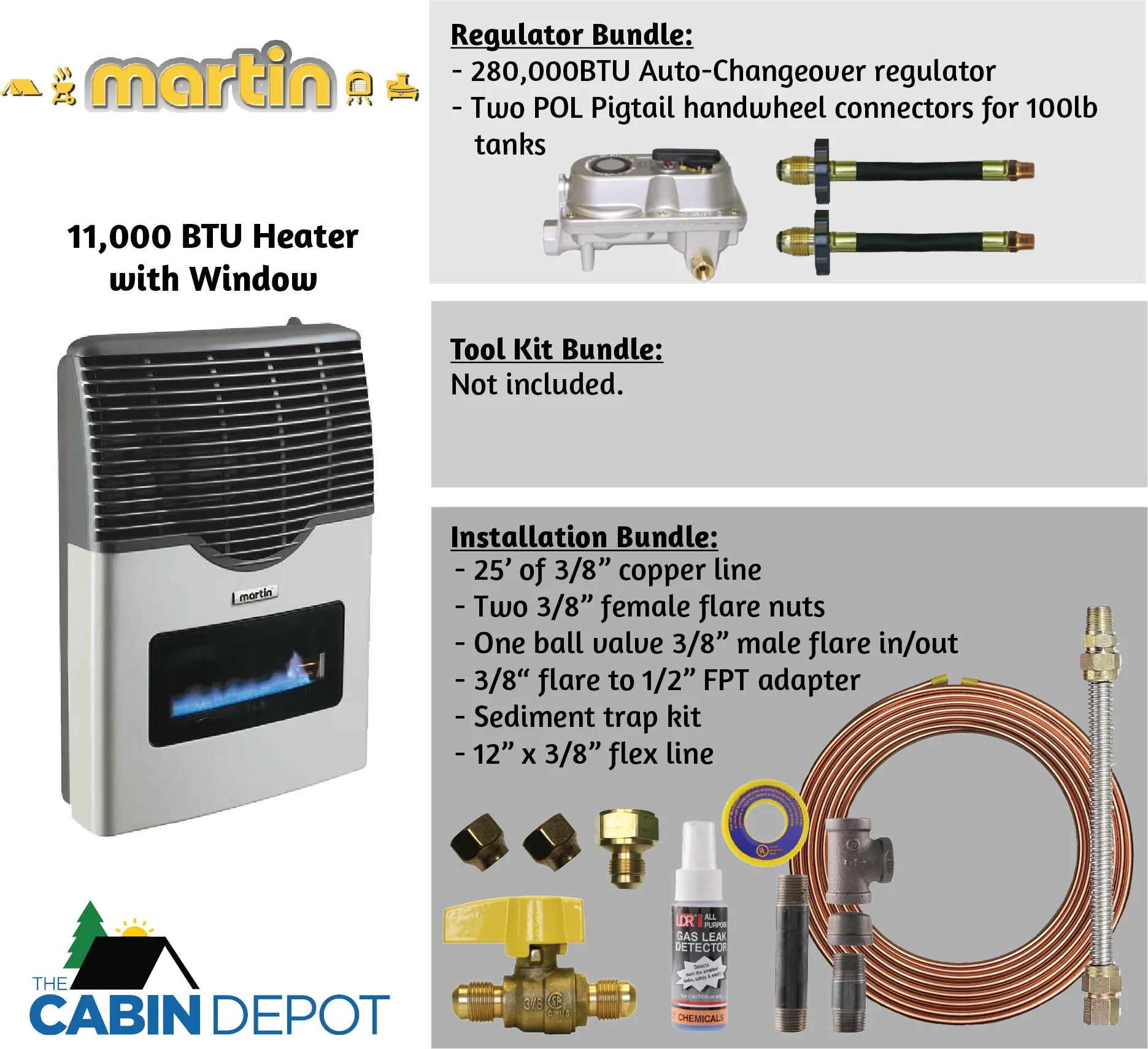 Martin 11000 BTU Propane Direct Vent Heater MDV12VP