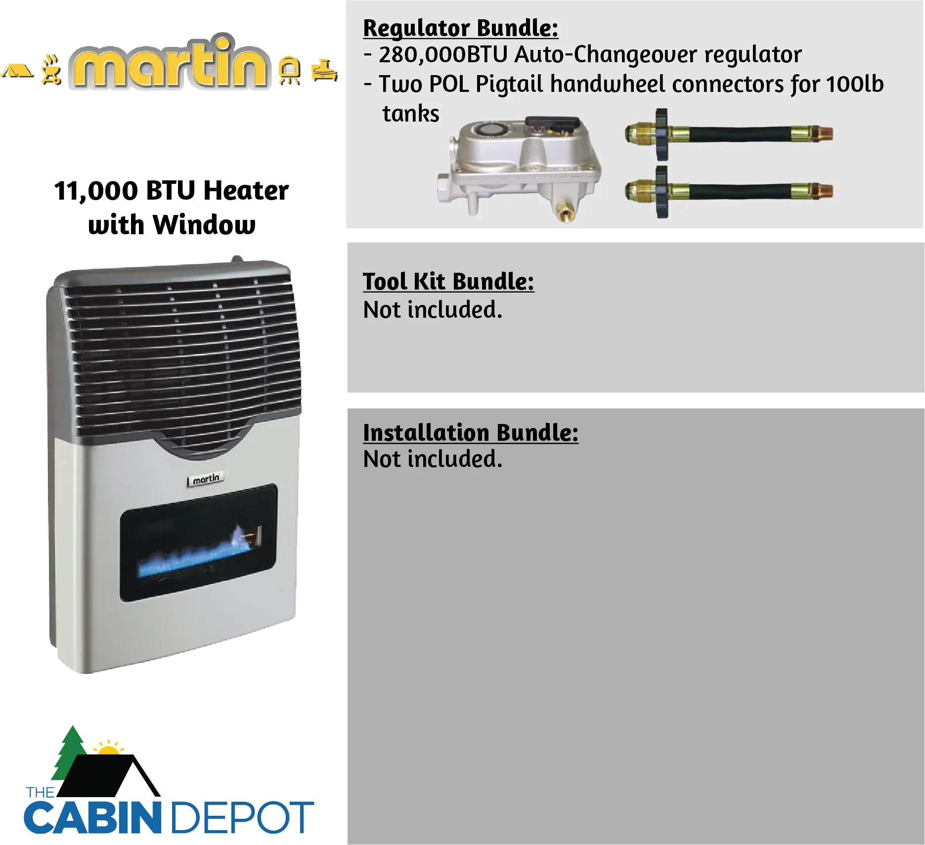 Martin 11000 BTU Propane Direct Vent Heater MDV12VP