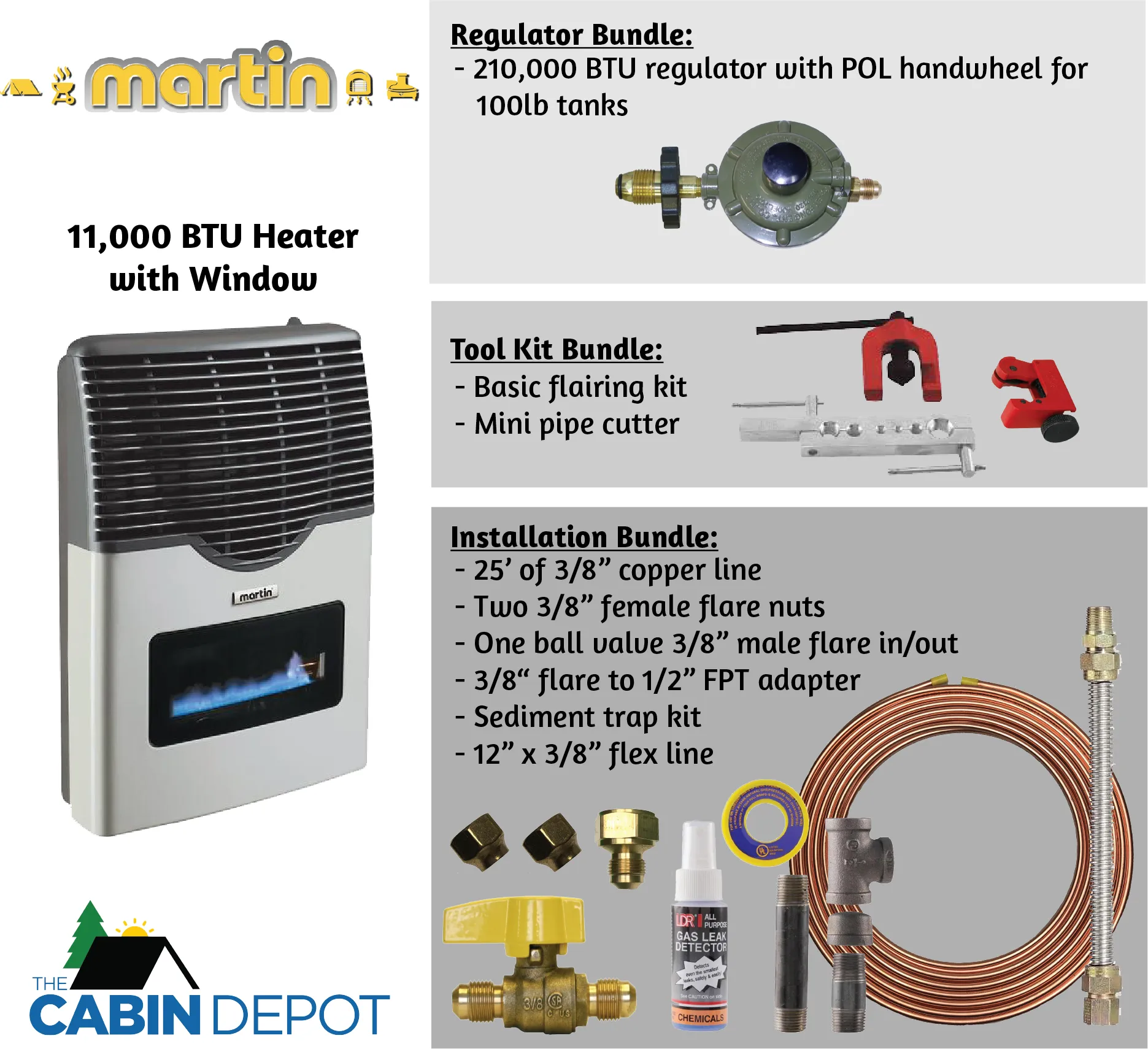 Martin 11000 BTU Propane Direct Vent Heater MDV12VP