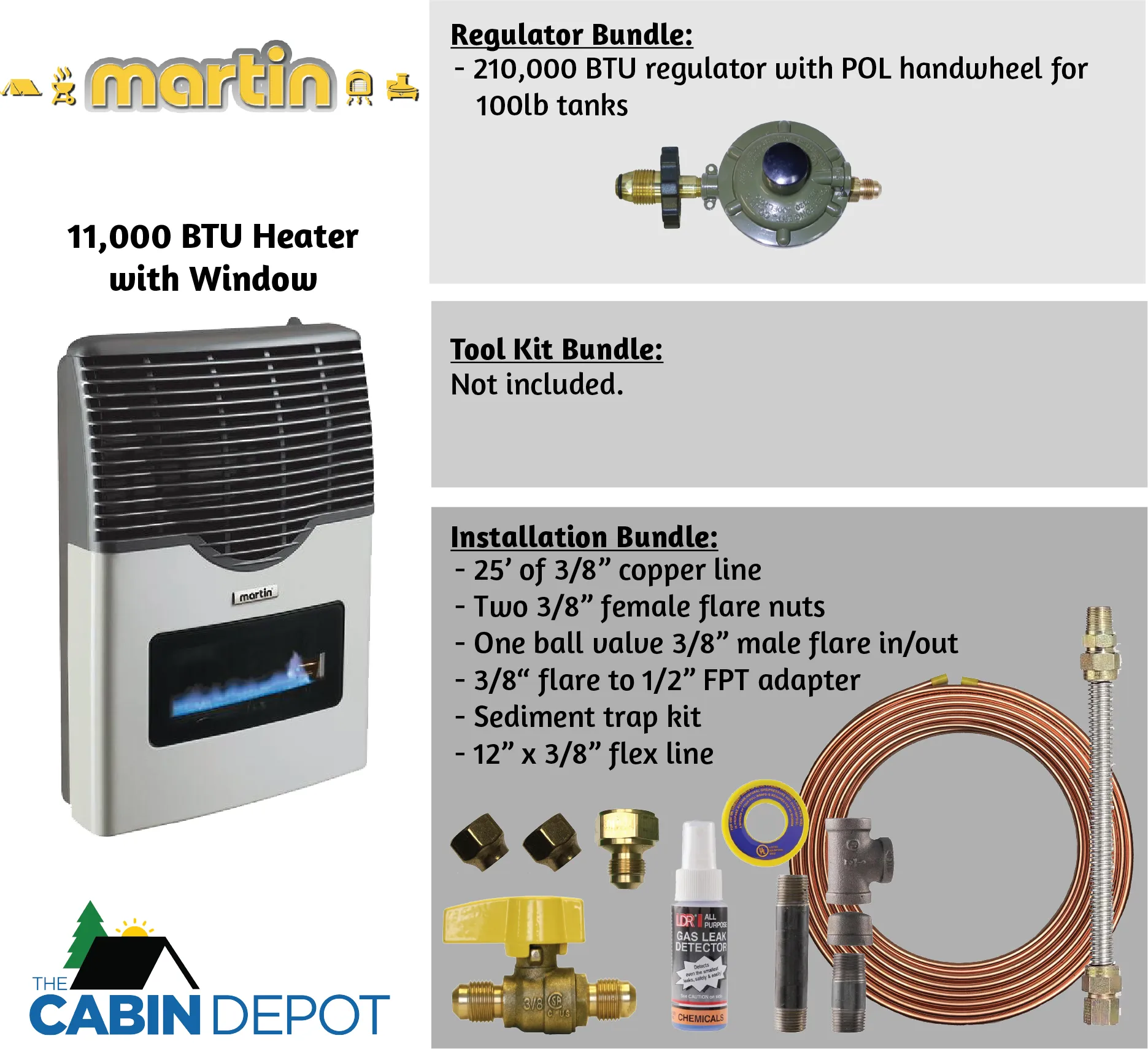 Martin 11000 BTU Propane Direct Vent Heater MDV12VP