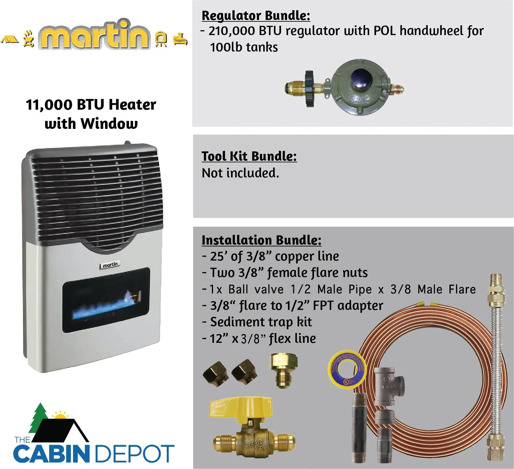 Martin 11000 BTU Propane Direct Vent Heater MDV12VP