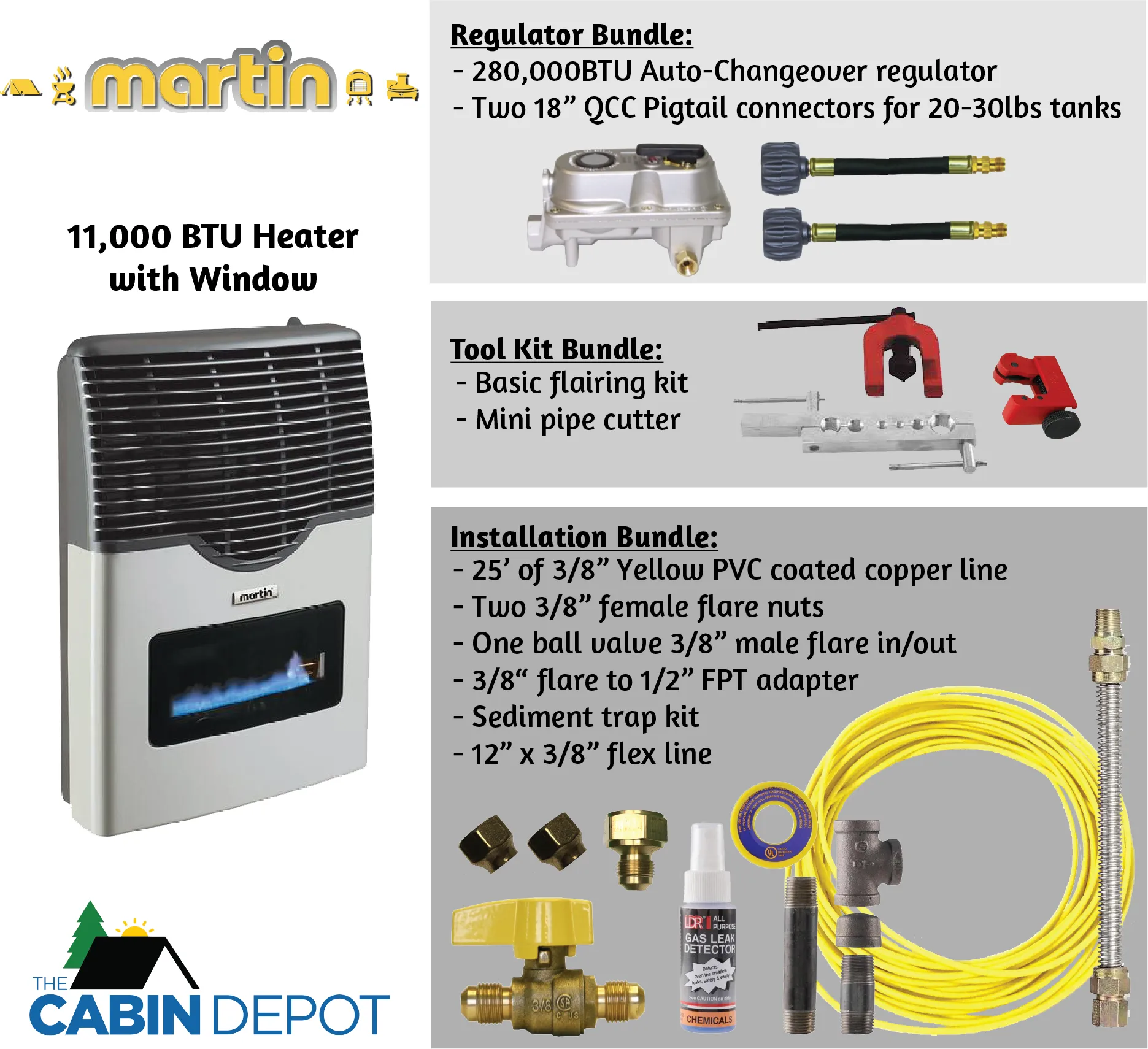 Martin 11000 BTU Propane Direct Vent Heater MDV12VP