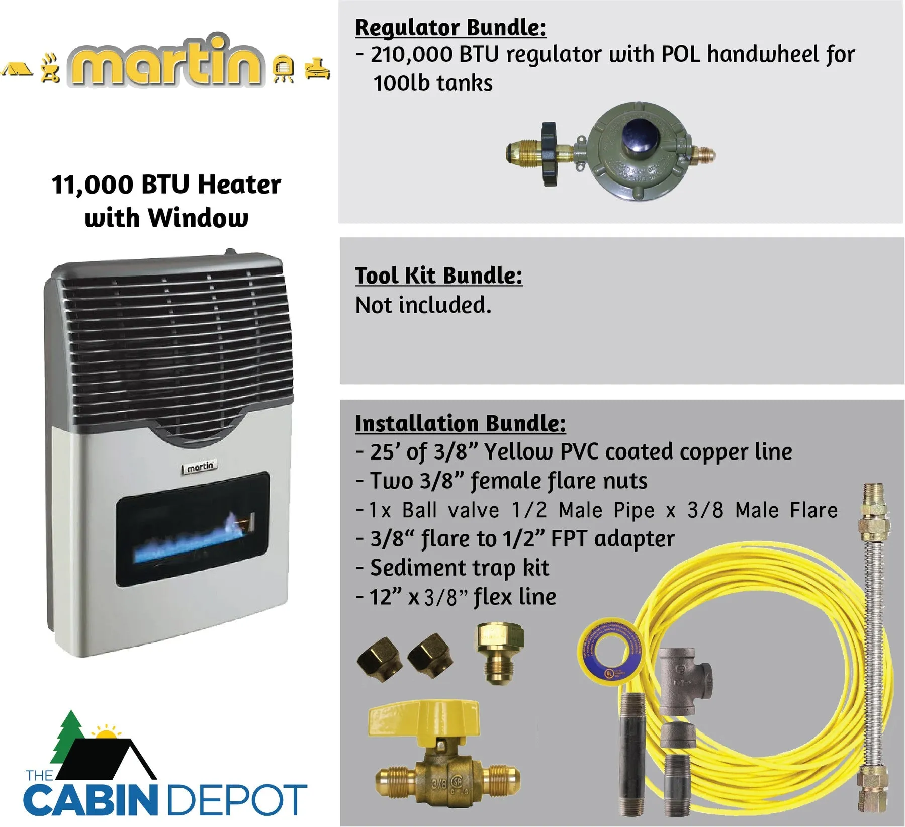 Martin 11000 BTU Propane Direct Vent Heater MDV12VP