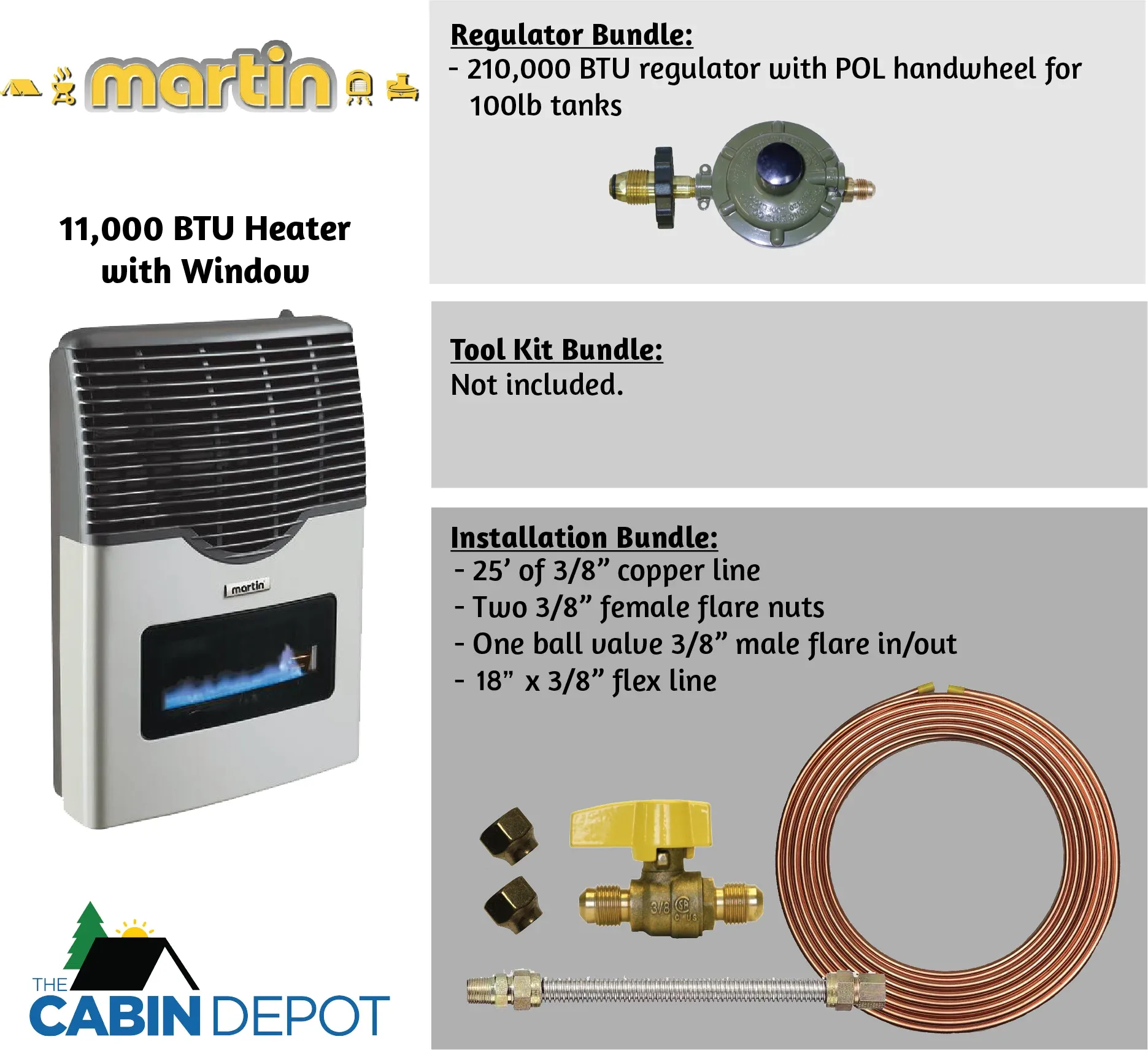 Martin 11000 BTU Propane Direct Vent Heater MDV12VP