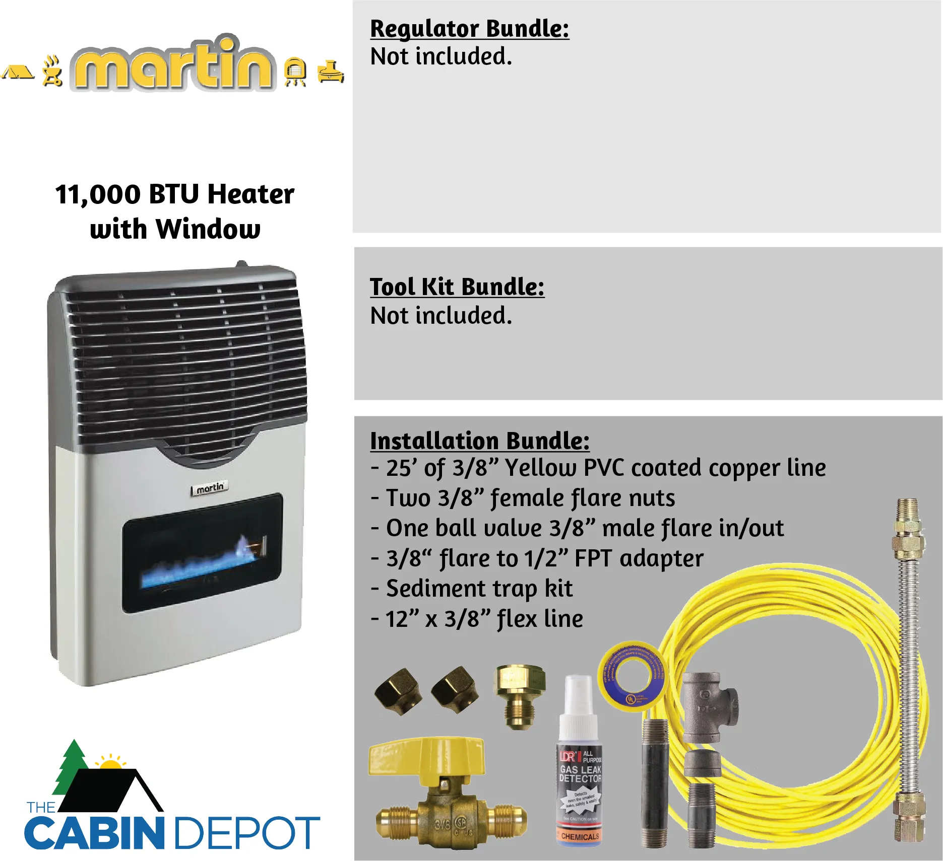 Martin 11000 BTU Propane Direct Vent Heater MDV12VP