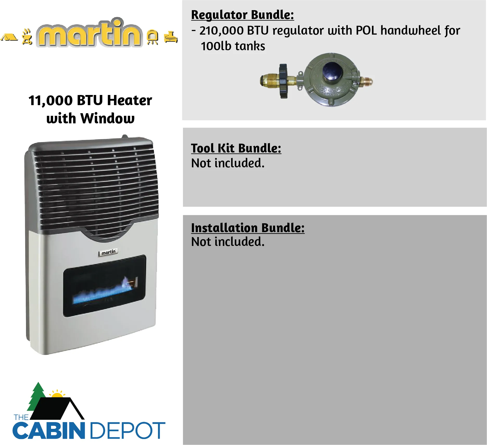 Martin 11000 BTU Propane Direct Vent Heater MDV12VP