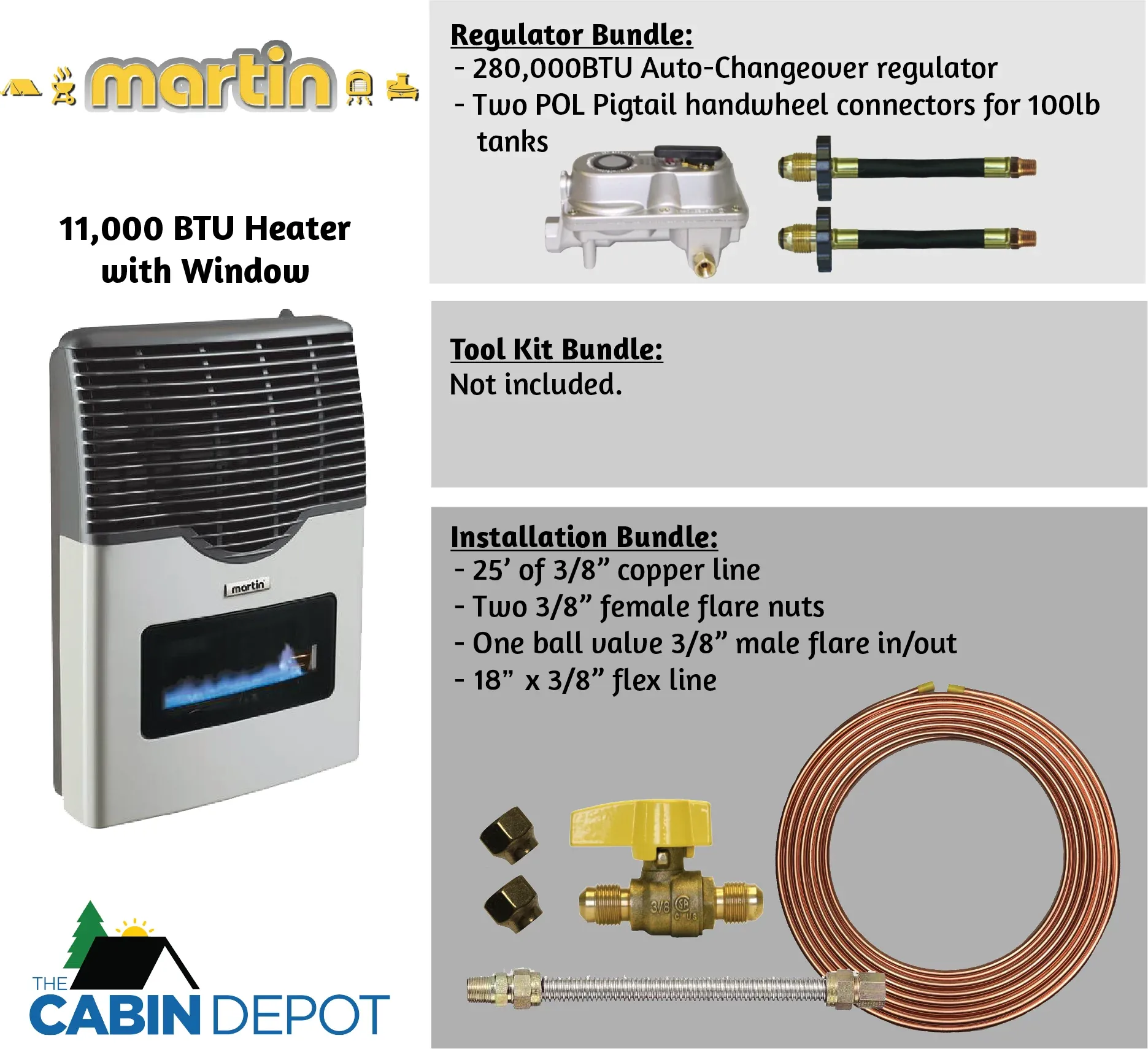 Martin 11000 BTU Propane Direct Vent Heater MDV12VP