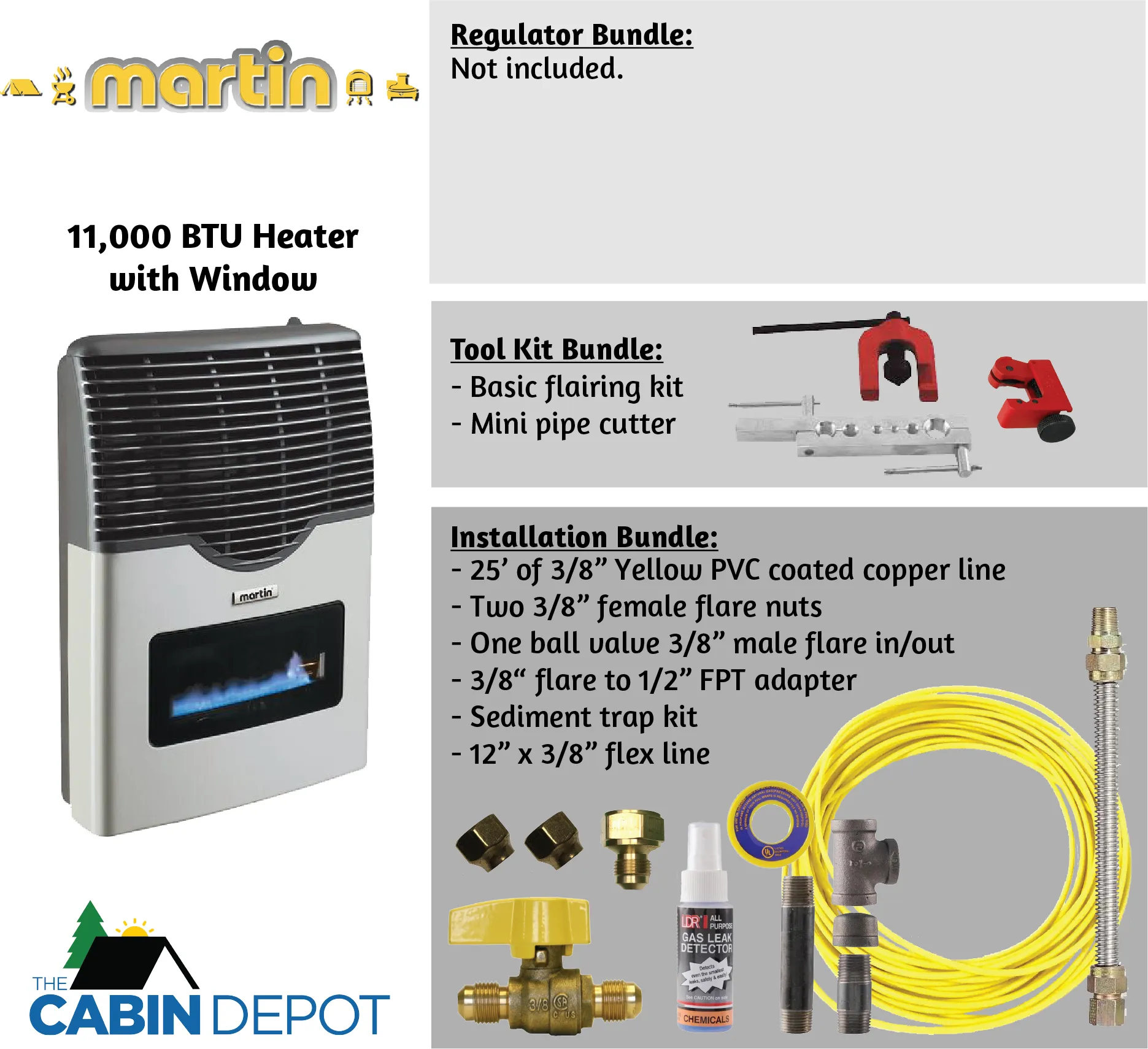 Martin 11000 BTU Propane Direct Vent Heater MDV12VP