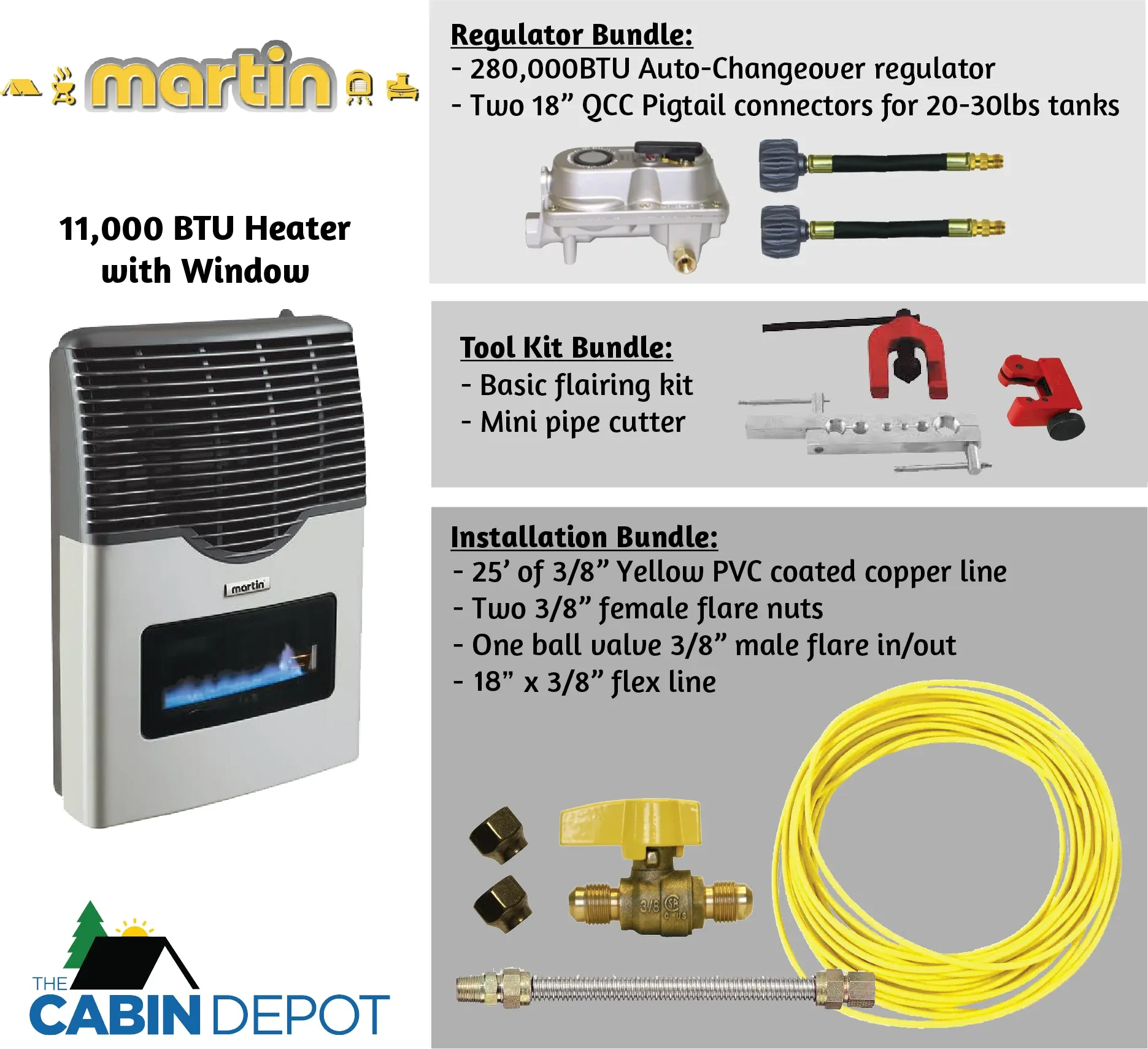 Martin 11000 BTU Propane Direct Vent Heater MDV12VP