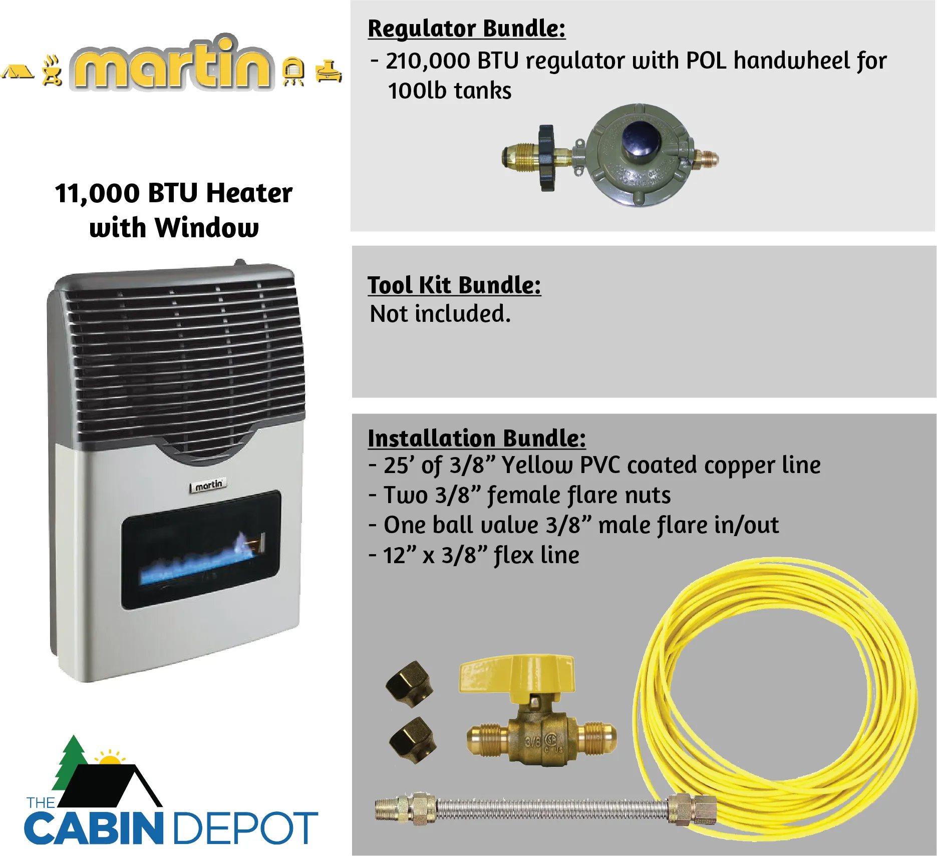 Martin 11000 BTU Propane Direct Vent Heater MDV12VP