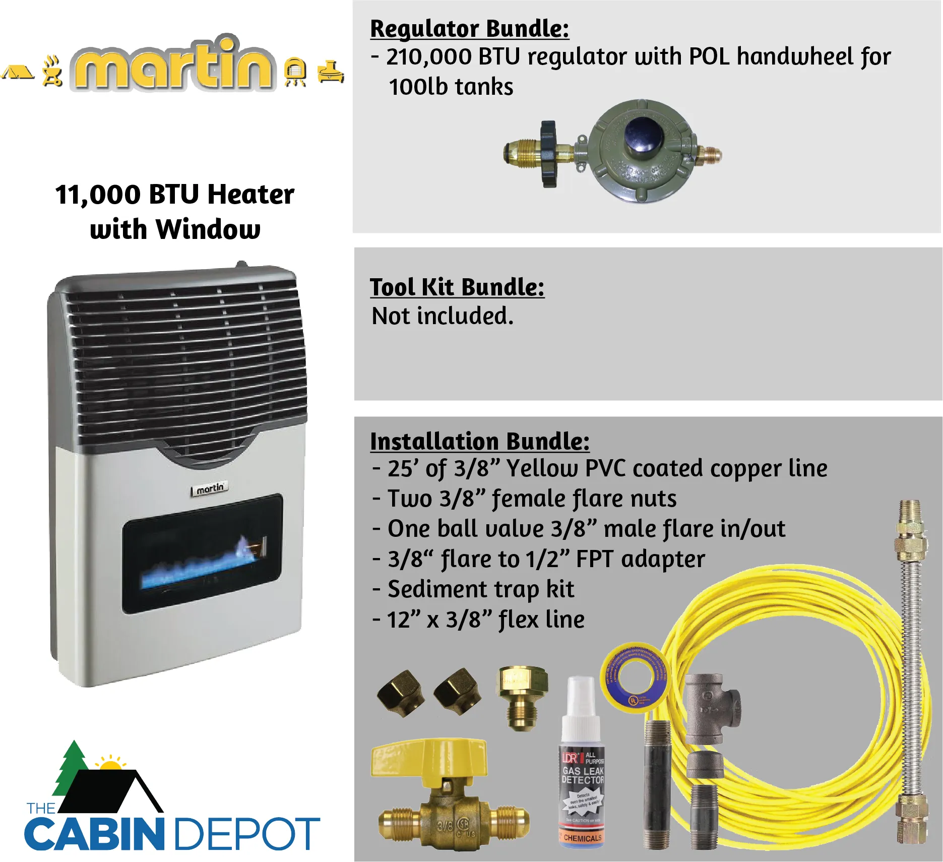 Martin 11000 BTU Propane Direct Vent Heater MDV12VP