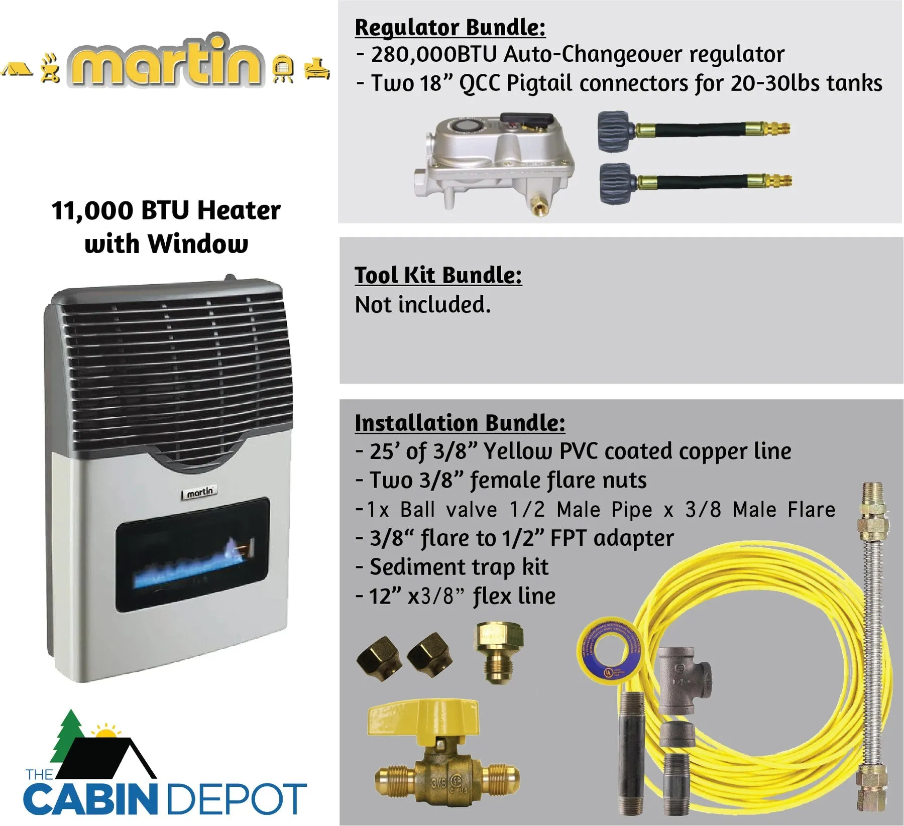 Martin 11000 BTU Propane Direct Vent Heater MDV12VP