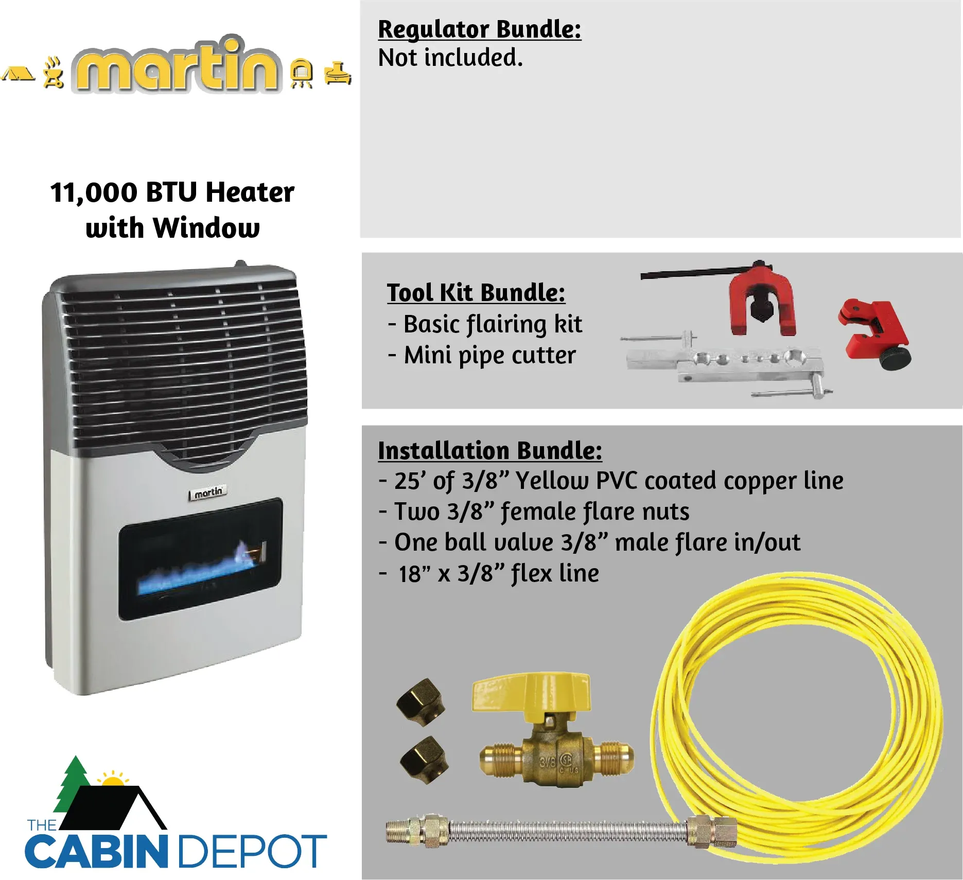 Martin 11000 BTU Propane Direct Vent Heater MDV12VP