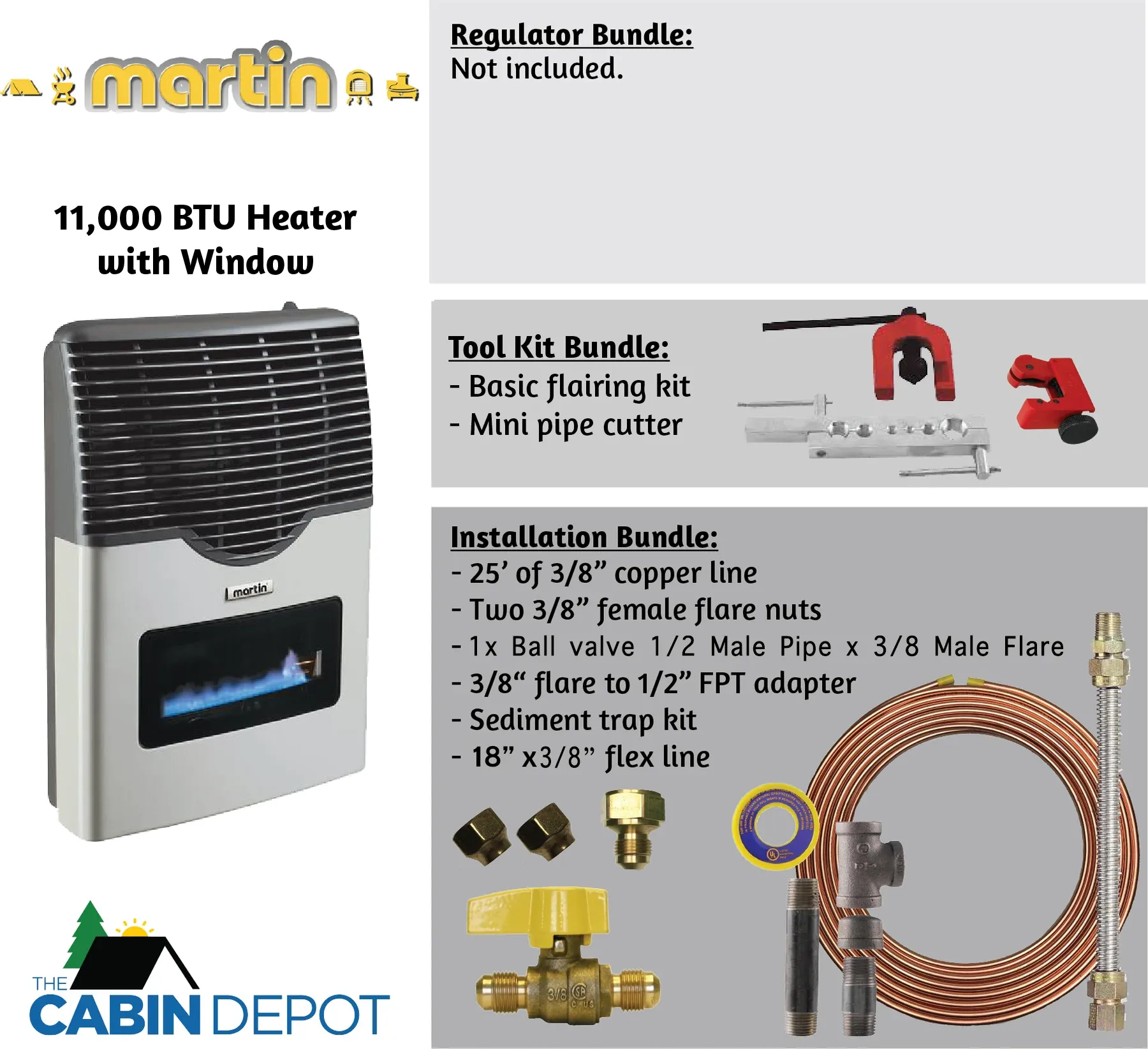 Martin 11000 BTU Propane Direct Vent Heater MDV12VP