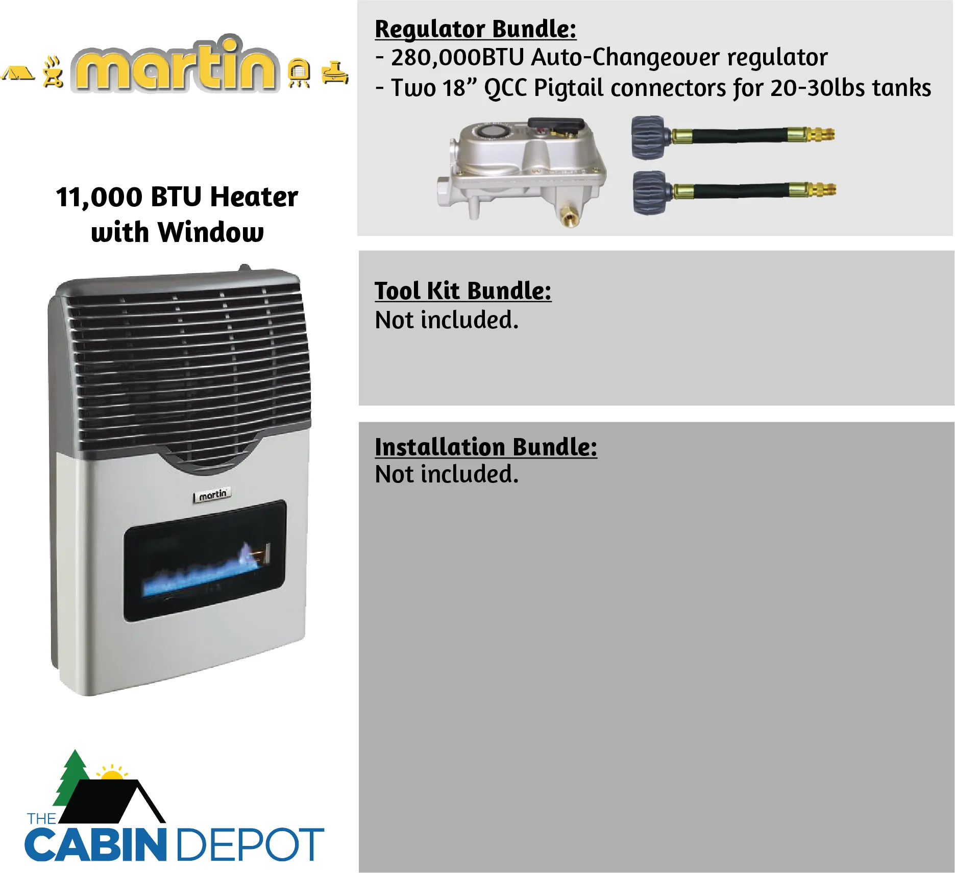 Martin 11000 BTU Propane Direct Vent Heater MDV12VP