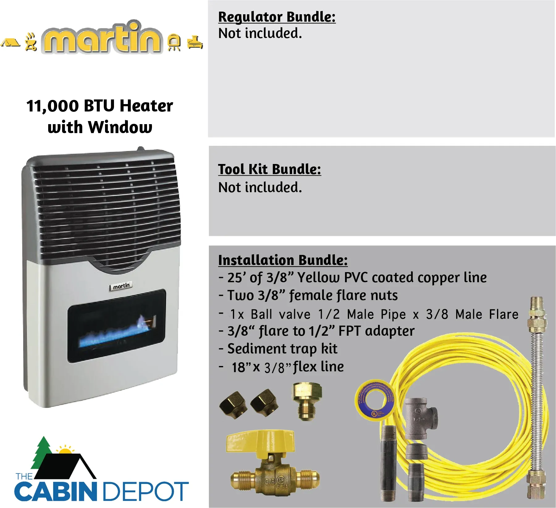 Martin 11000 BTU Propane Direct Vent Heater MDV12VP