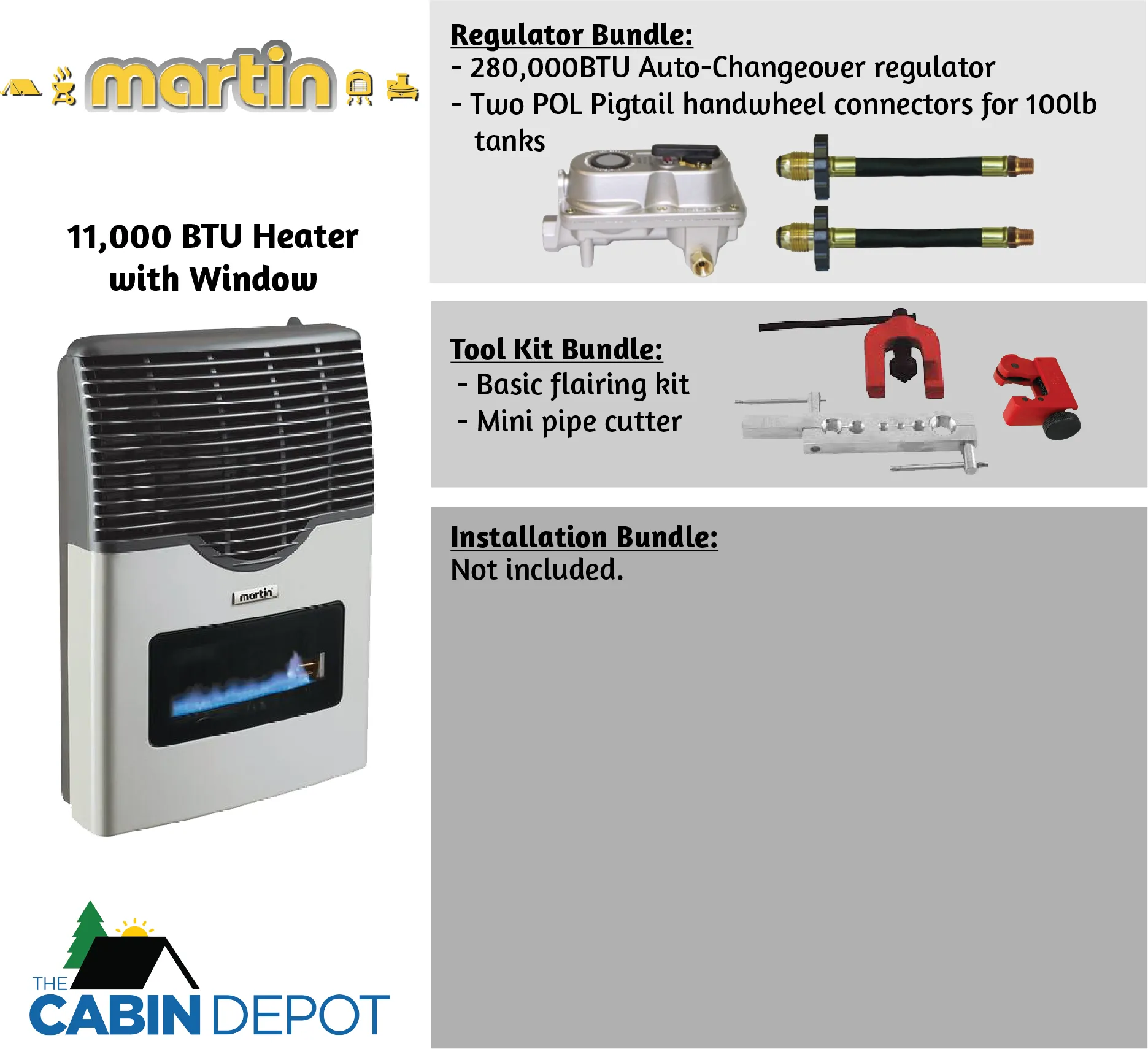 Martin 11000 BTU Propane Direct Vent Heater MDV12VP