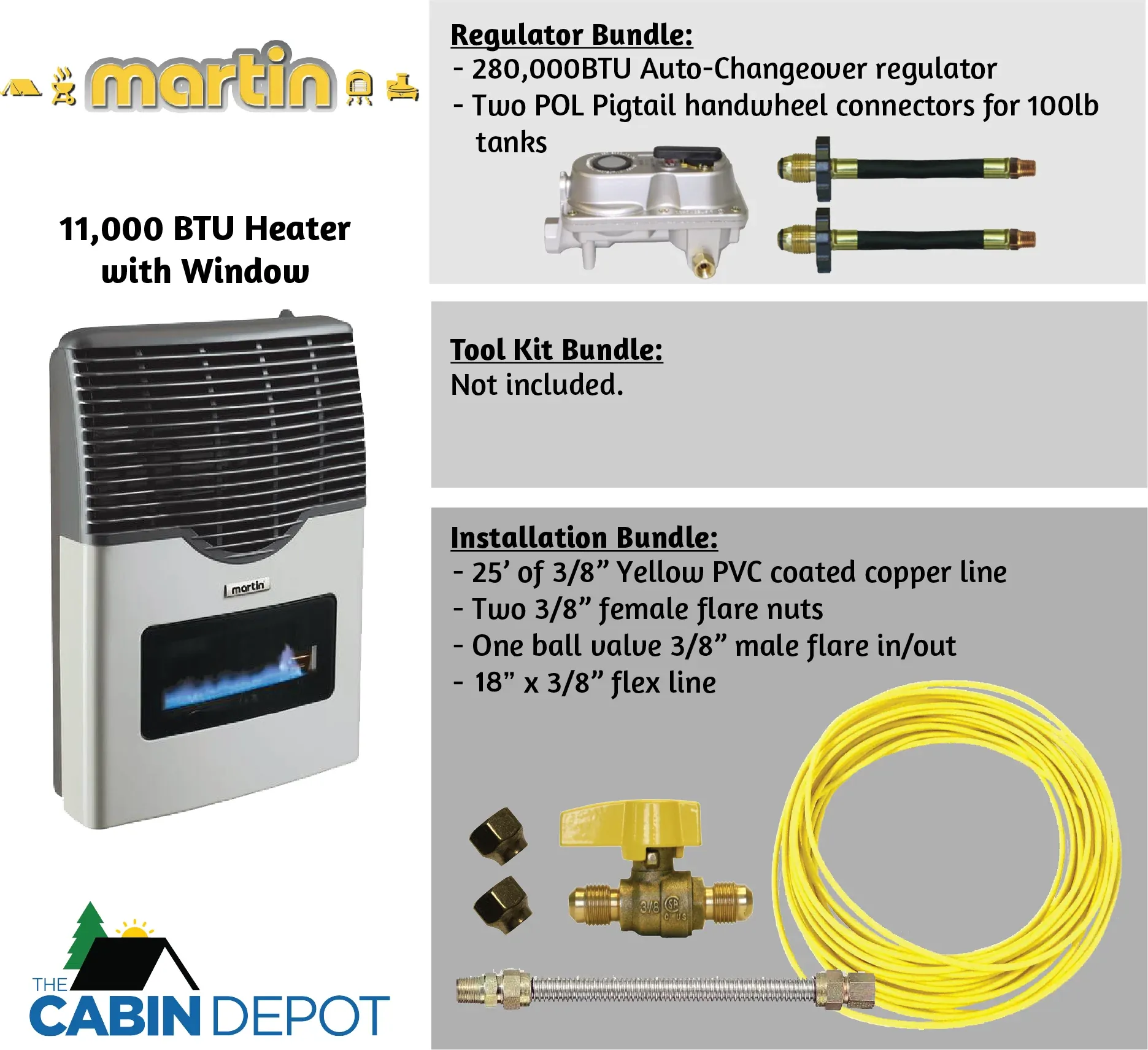 Martin 11000 BTU Propane Direct Vent Heater MDV12VP