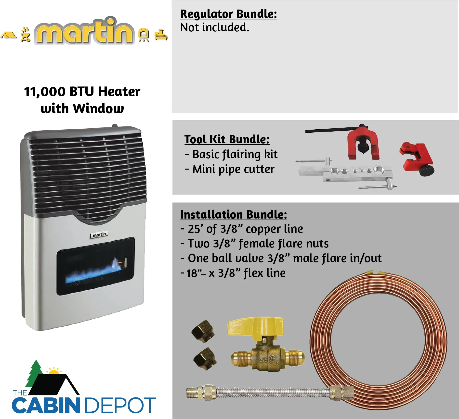 Martin 11000 BTU Propane Direct Vent Heater MDV12VP