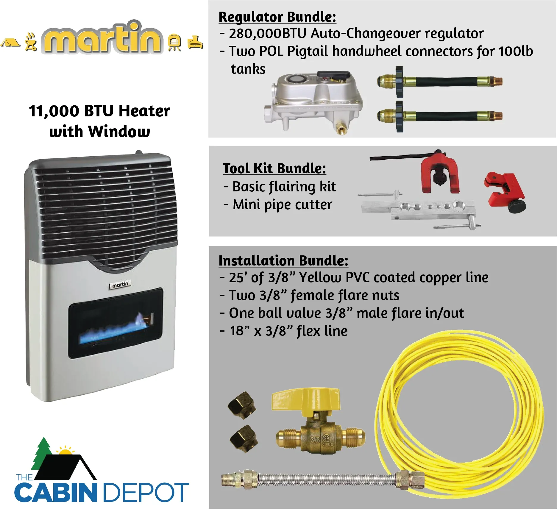 Martin 11000 BTU Propane Direct Vent Heater MDV12VP