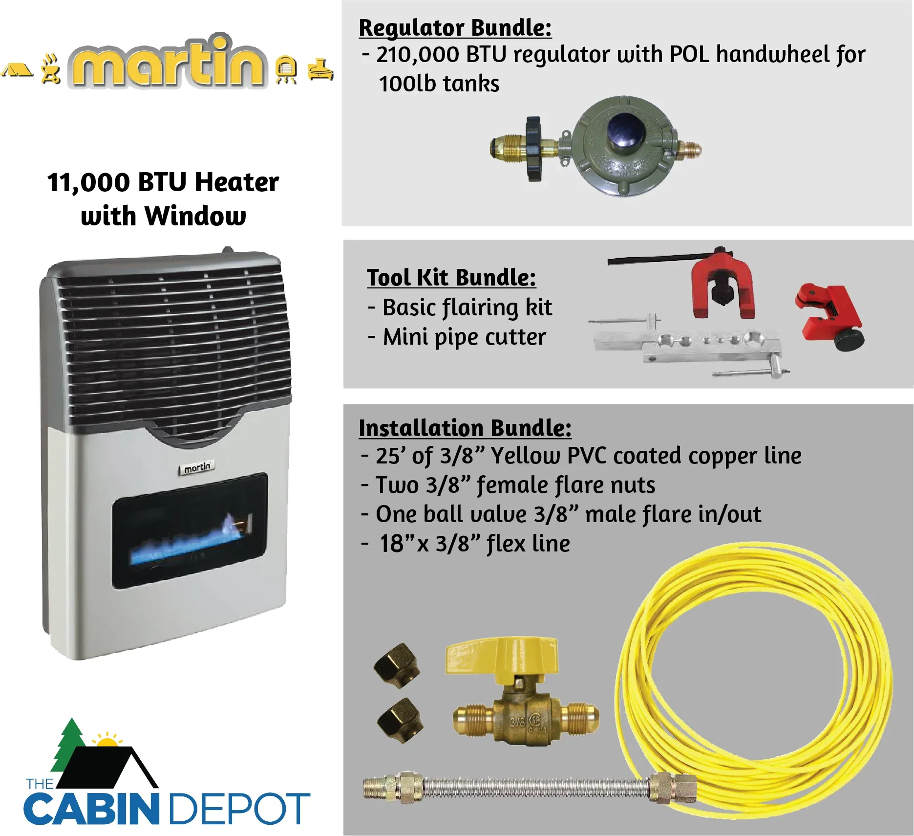 Martin 11000 BTU Propane Direct Vent Heater MDV12VP