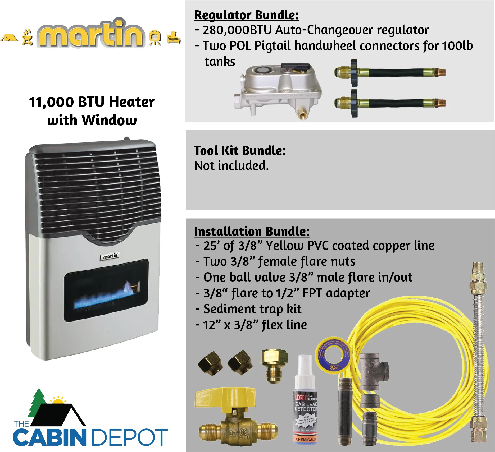 Martin 11000 BTU Propane Direct Vent Heater MDV12VP