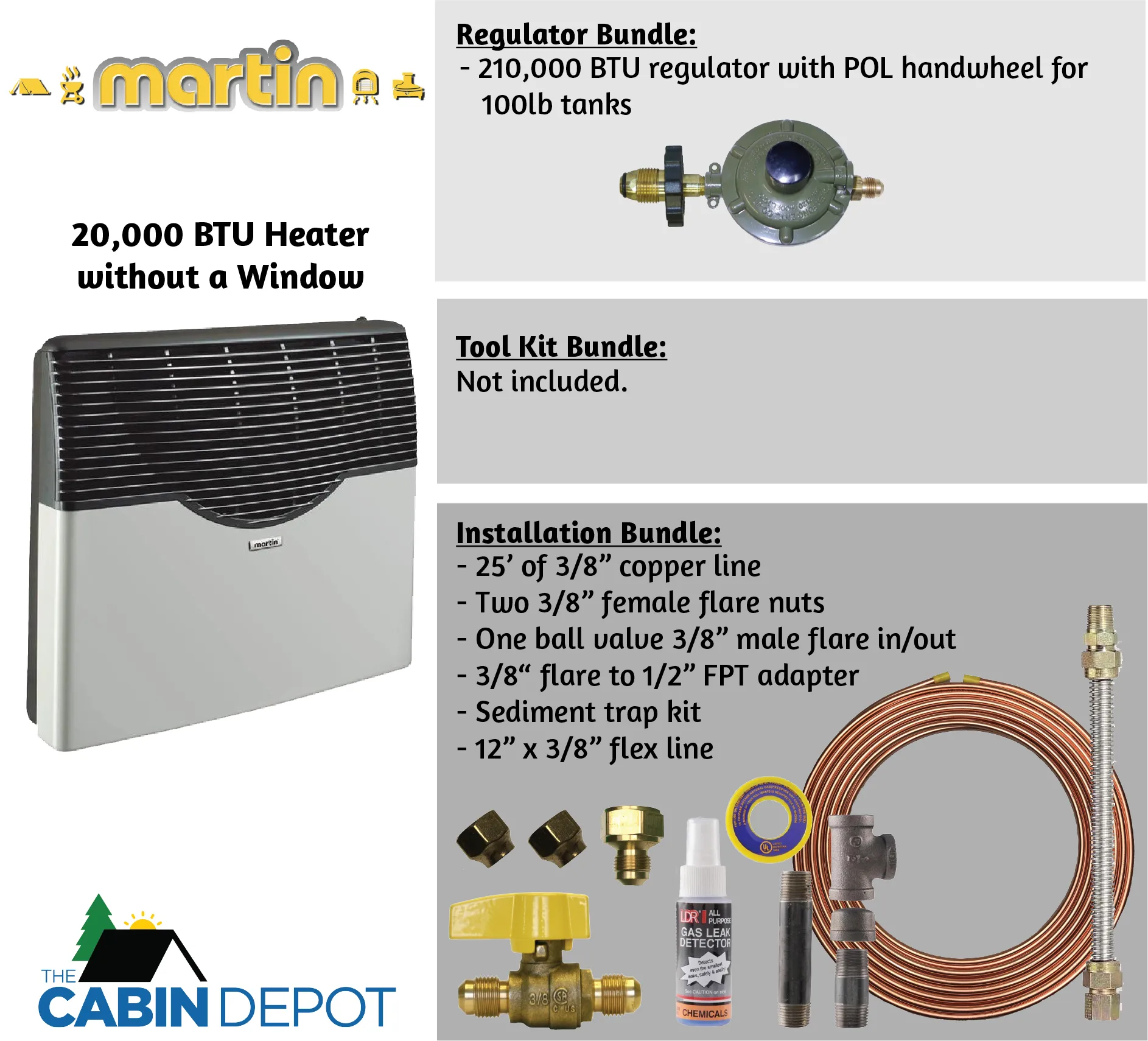 Martin 20000 BTU Propane Direct Vent Heater MDV20P