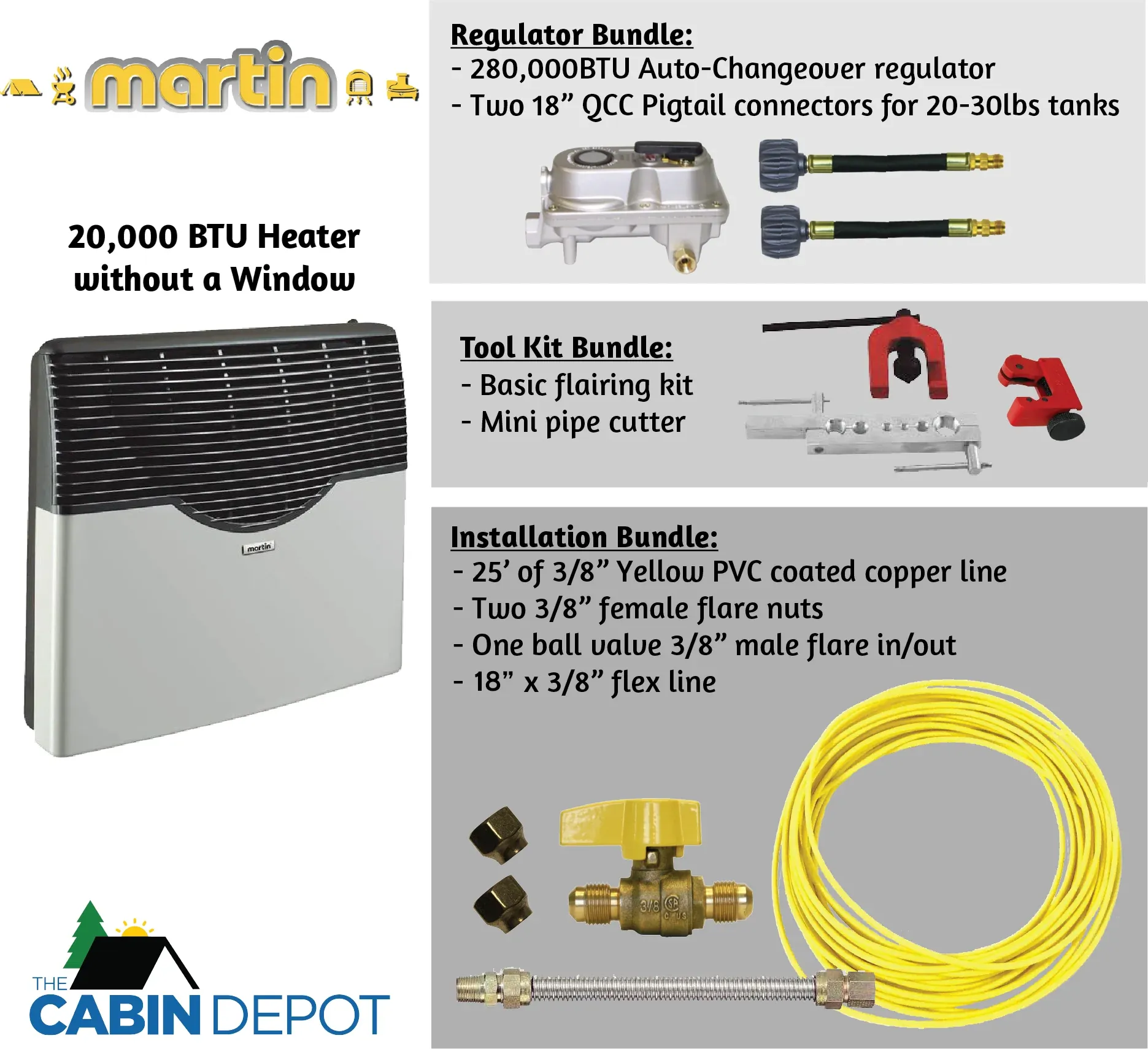 Martin 20000 BTU Propane Direct Vent Heater MDV20P