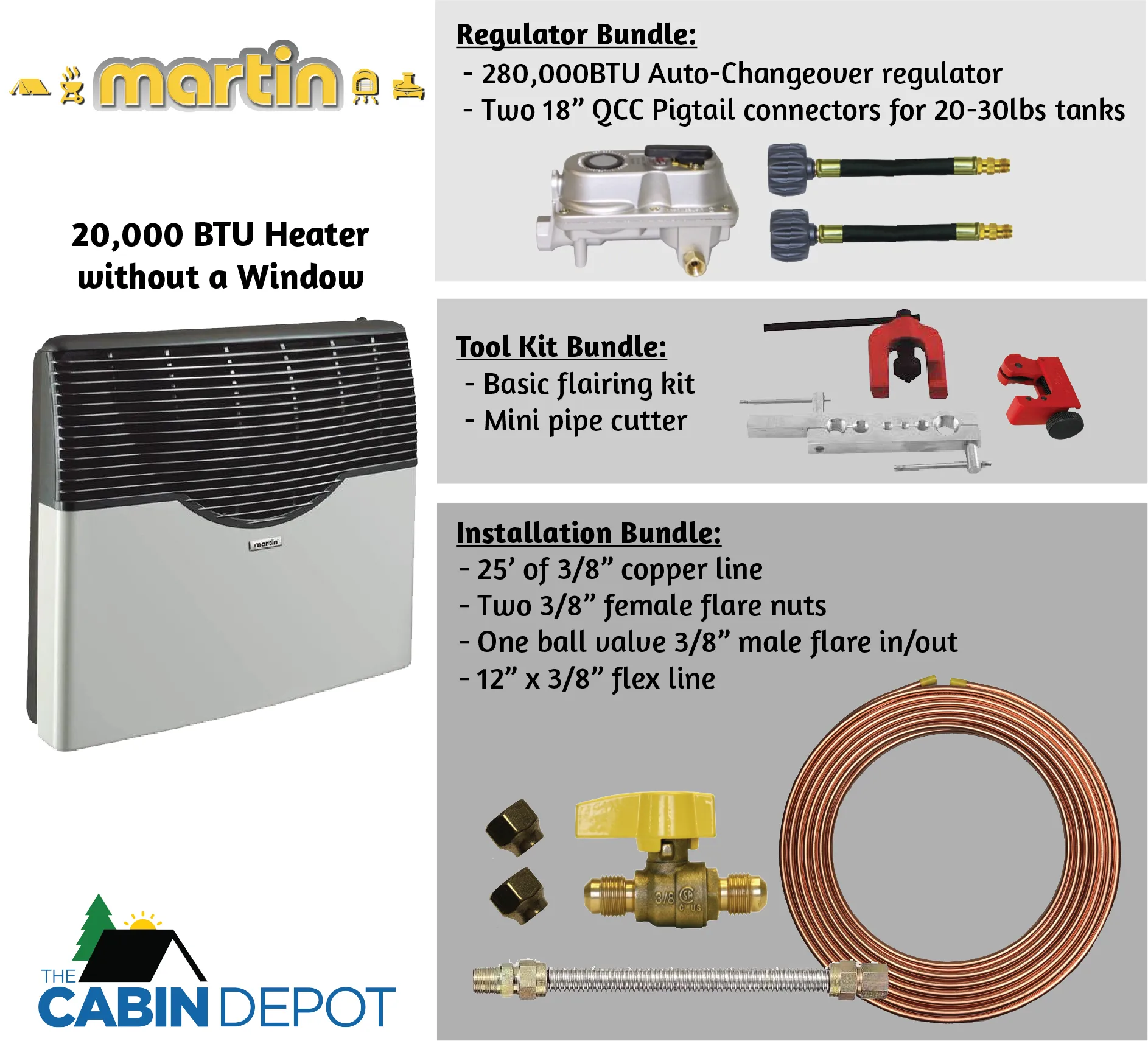 Martin 20000 BTU Propane Direct Vent Heater MDV20P