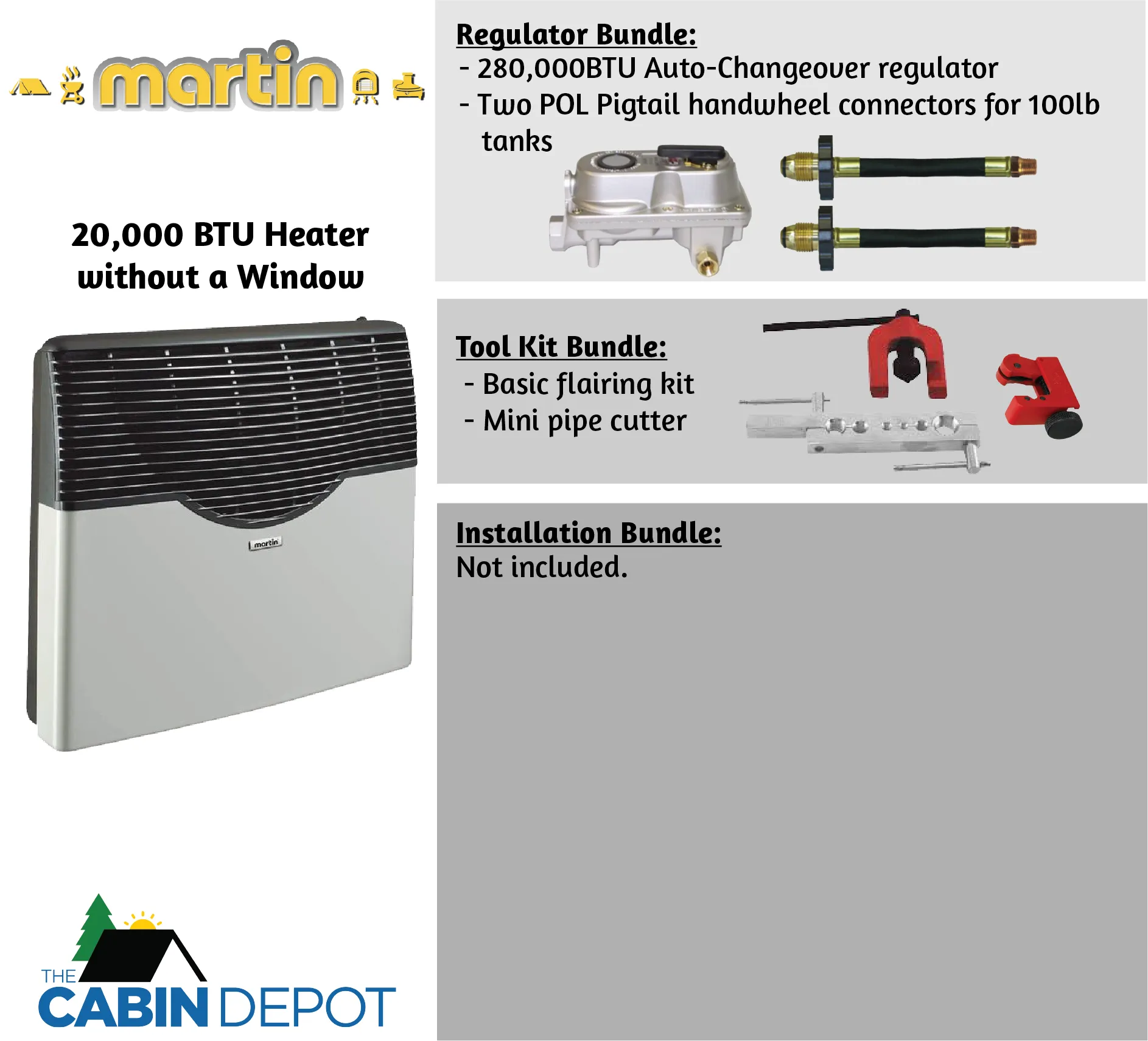 Martin 20000 BTU Propane Direct Vent Heater MDV20P